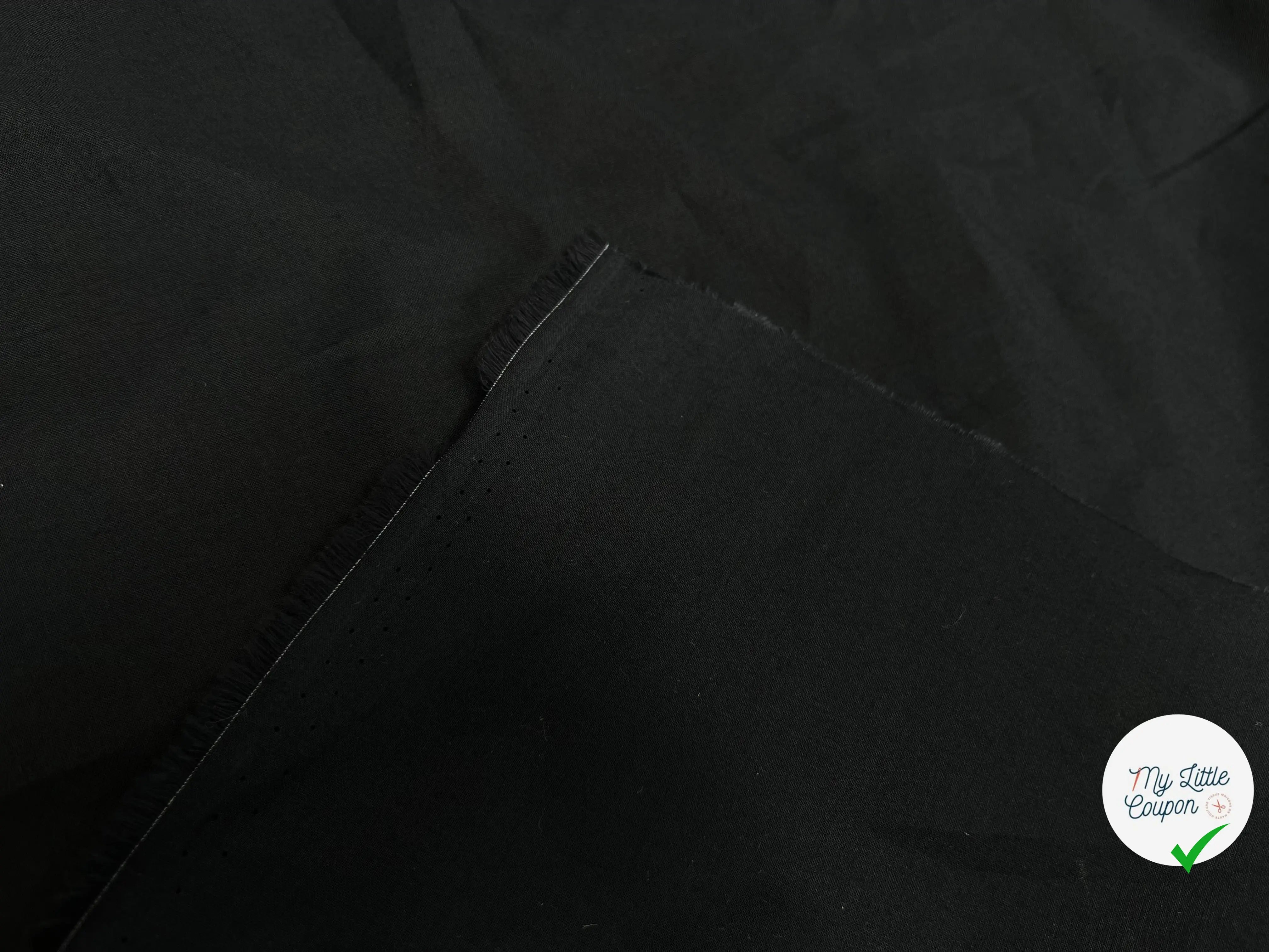 VOILE DE COTON UNI NOIR SOUPLE - My Little Coupon