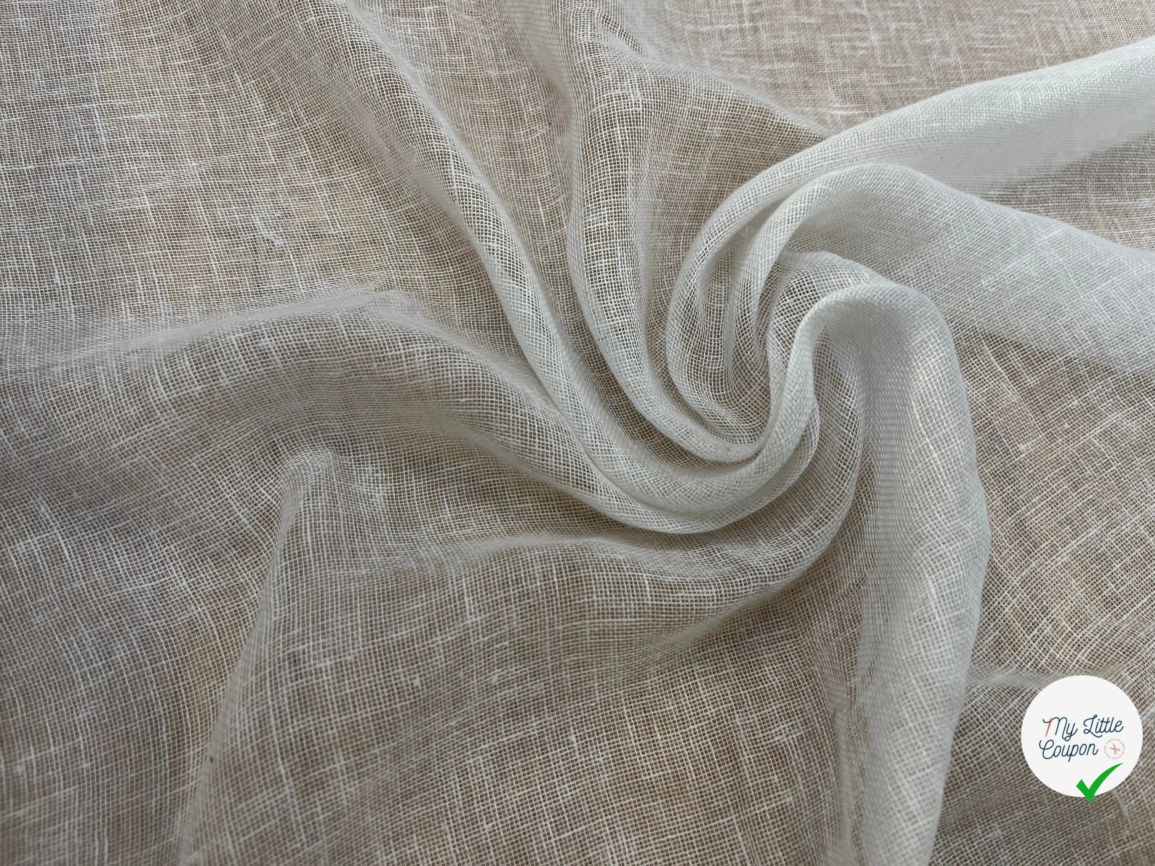 VOILE DE LIN POLYESTER ÉCRU - My Little Coupon