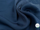 VOILE DE SOIE LISSE LEGEREMENT SATINÉ BLEU NUIT - My Little Coupon