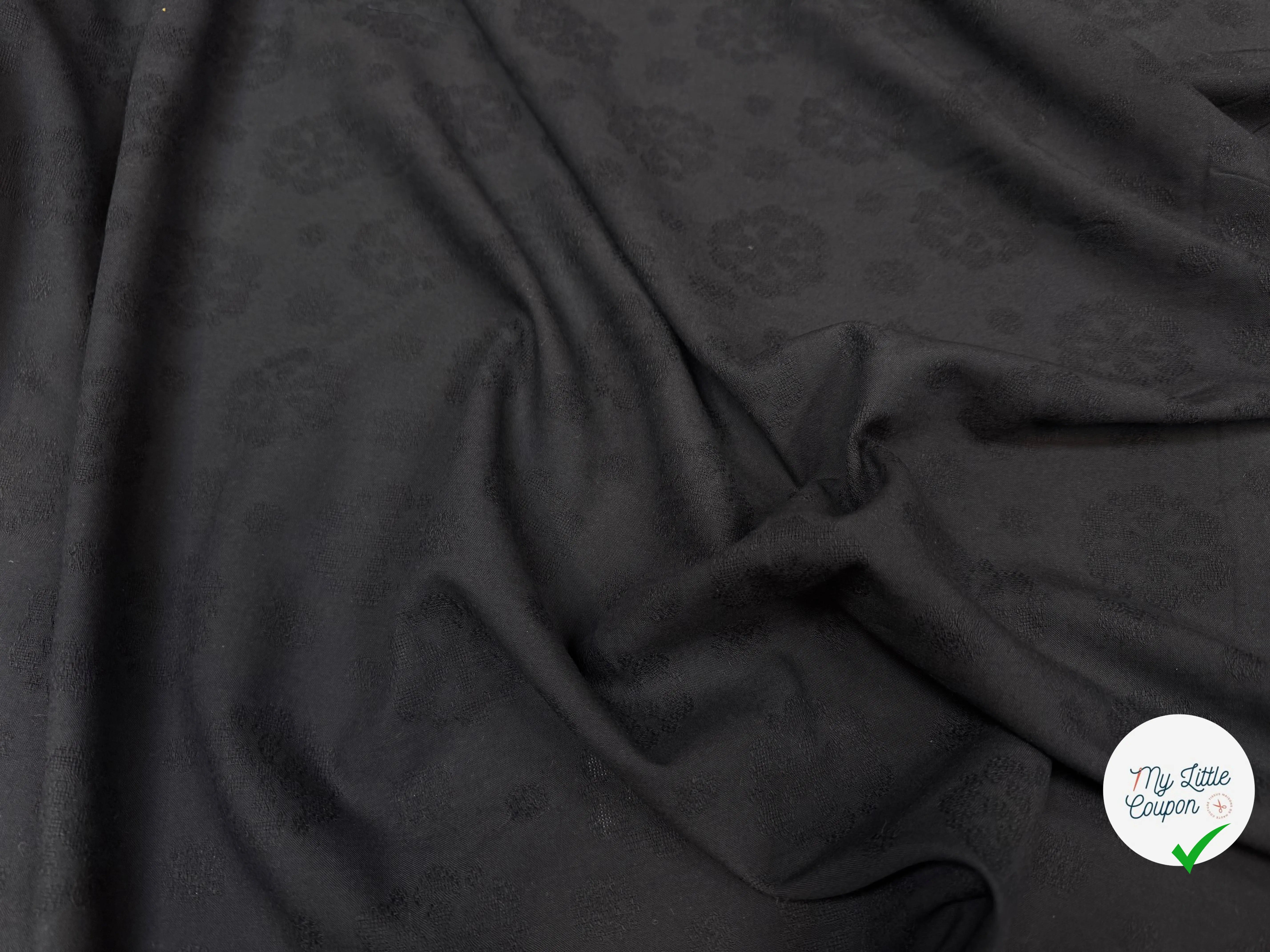 VOILE DÉVORÉ NOIR COTON - My Little Coupon