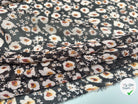 VOILE LUREX TESSUTO 100%PL FOND NOIR PETITES FLEURS BLANC - My Little Coupon