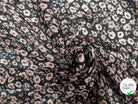 VOILE LUREX TESSUTO 100%PL FOND NOIR PETITES FLEURS BLANC - My Little Coupon