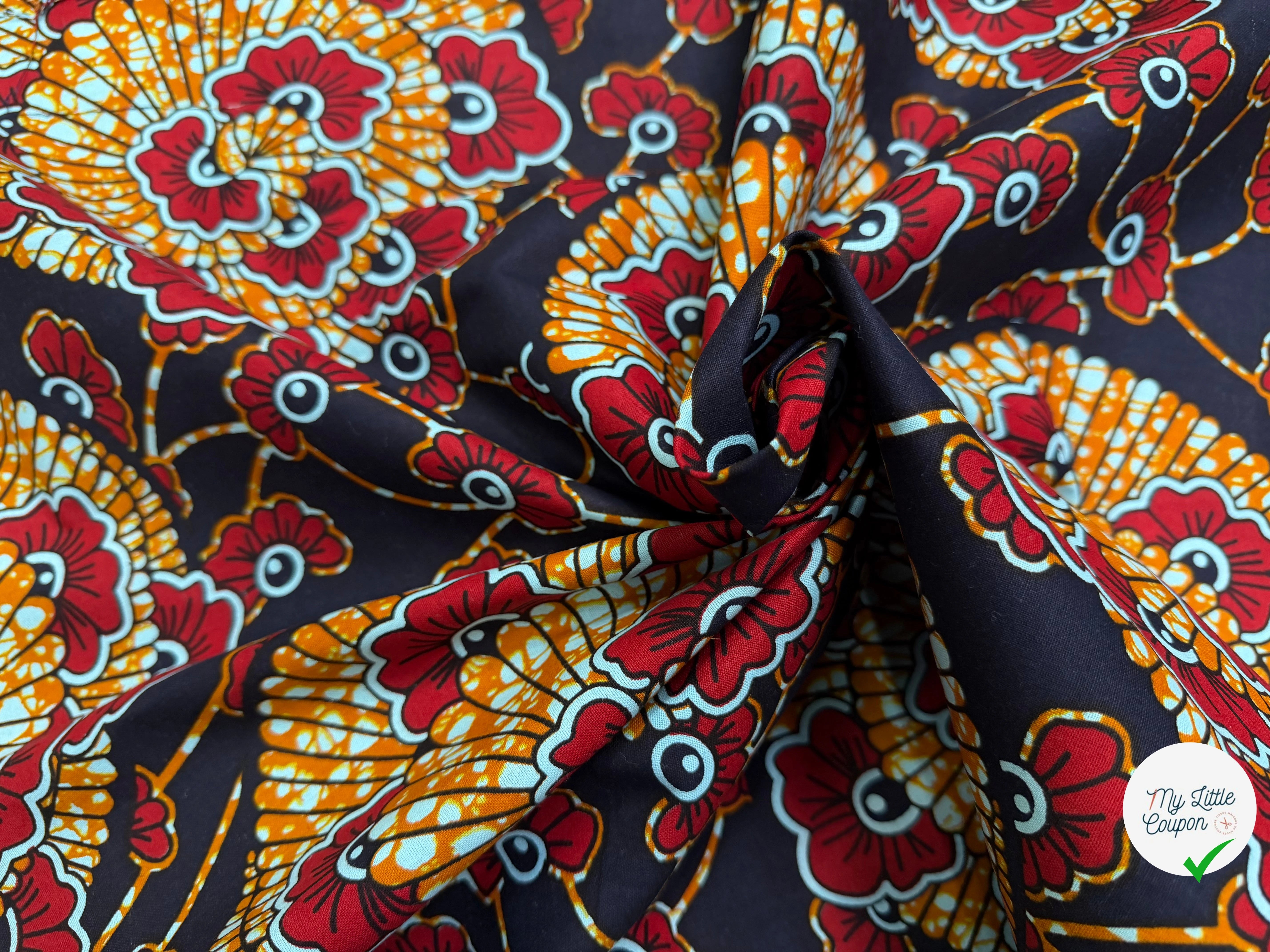 WAX COTON 82105 NOIR ROUGE 112 CM - My Little Coupon
