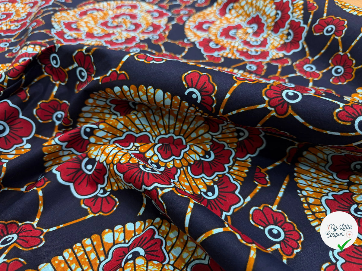 WAX COTON 82105 NOIR ROUGE 112 CM - My Little Coupon