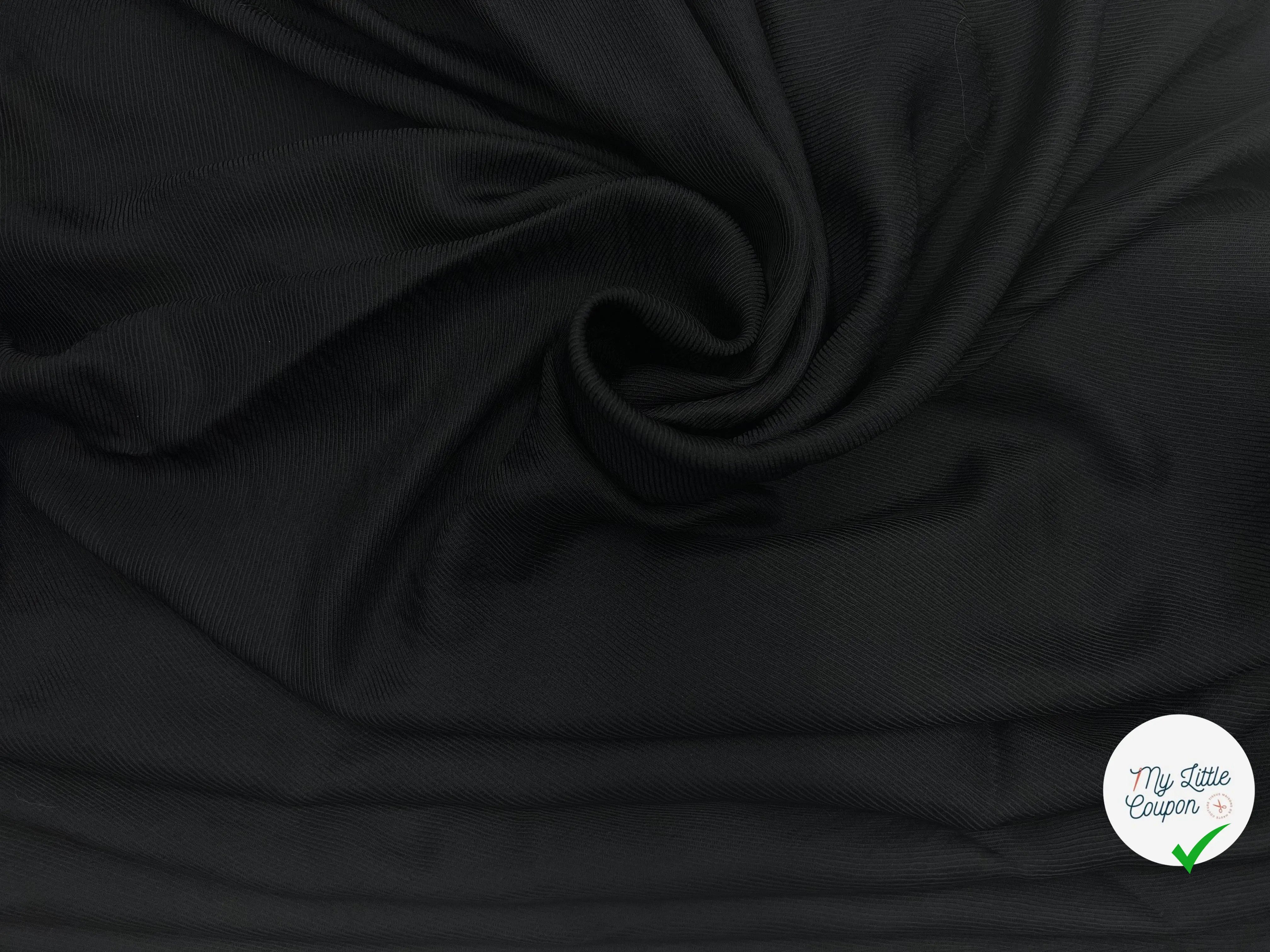 WHIPCORD CUPRO NOIR - coupon de tissu de 3 mètres - My Little Coupon - tissu - coudre
