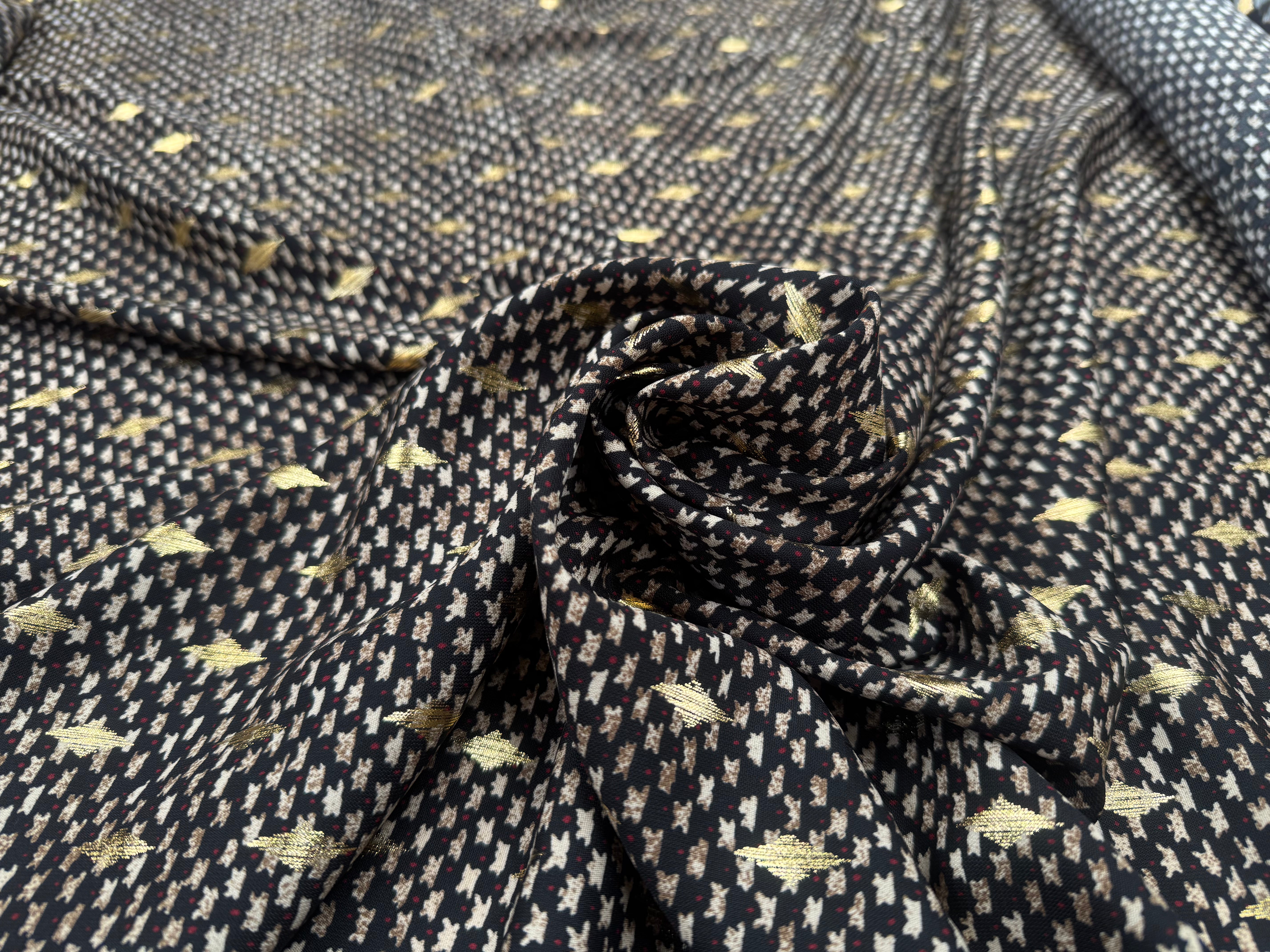 WOOLPEACH FOND NOIR MOTIFS MARRON AVEC DETAILS DORE - My Little Coupon