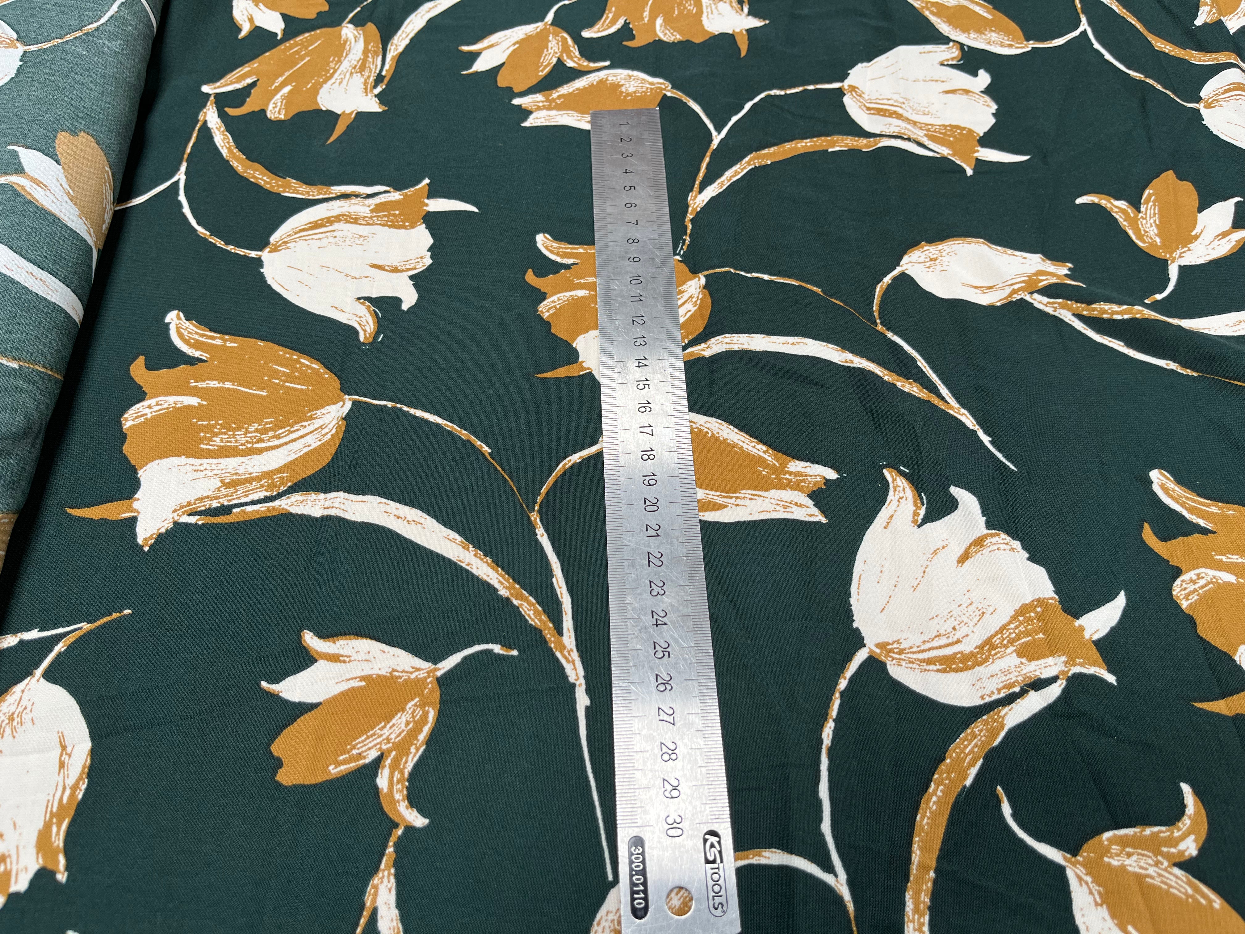 WOOLPEACH MOTIF GROSSE FLEUR FOND VERT FONCÉ - My Little Coupon