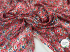 YORYU SATIN STRIPE IMPRIMÉ FLEURS FOND ROUGE MLC INTERN