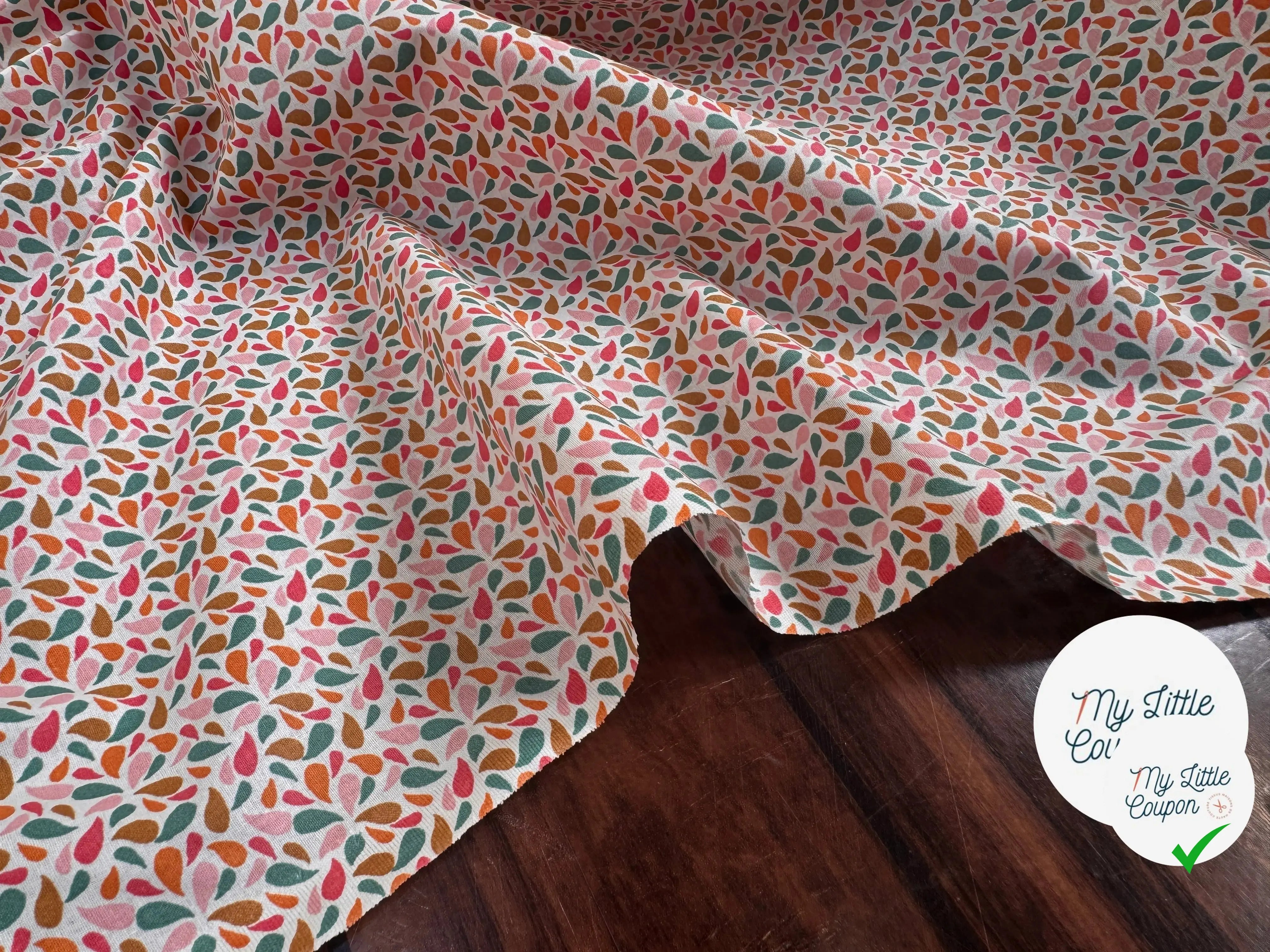 COTONNADE OTMA OCRE/ROSE 4B D2 150 - My Little Coupon