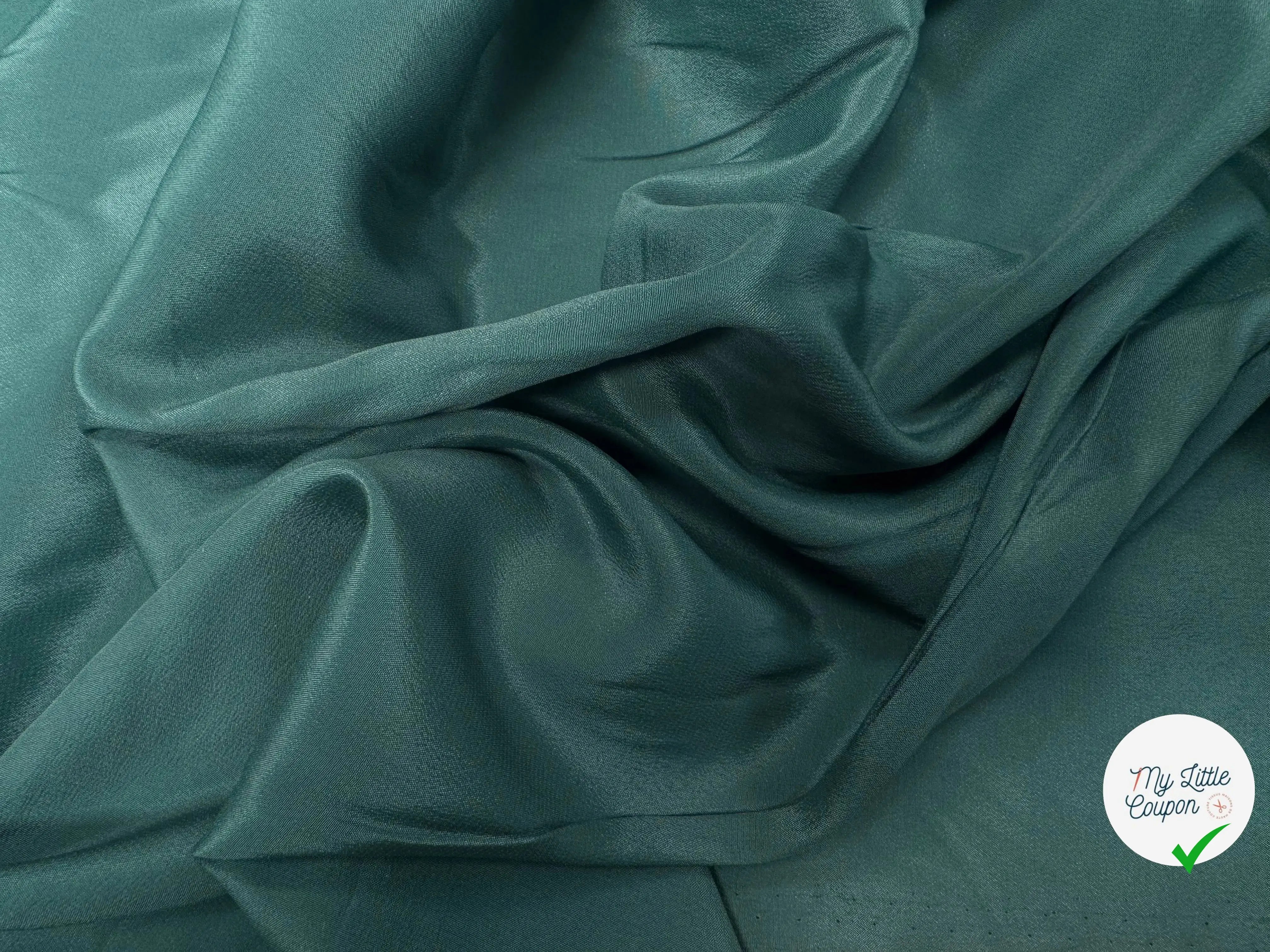 CREPE DE CHINE 100% SOIE VERT SAPIN - My Little Coupon