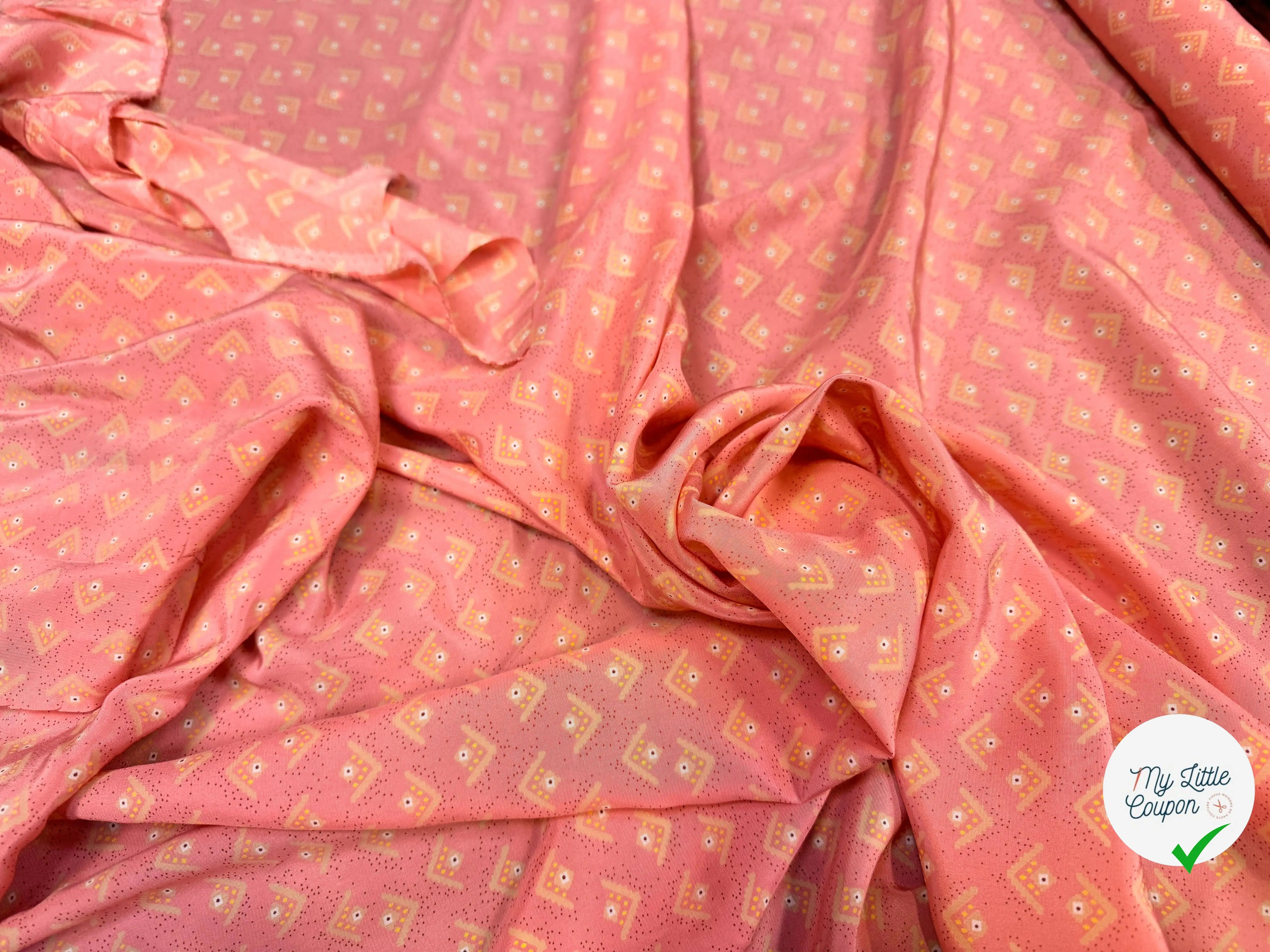 CREPE DE CHINE SOIE DELHI PRINT 16 MOMME ROSE - My Little Coupon