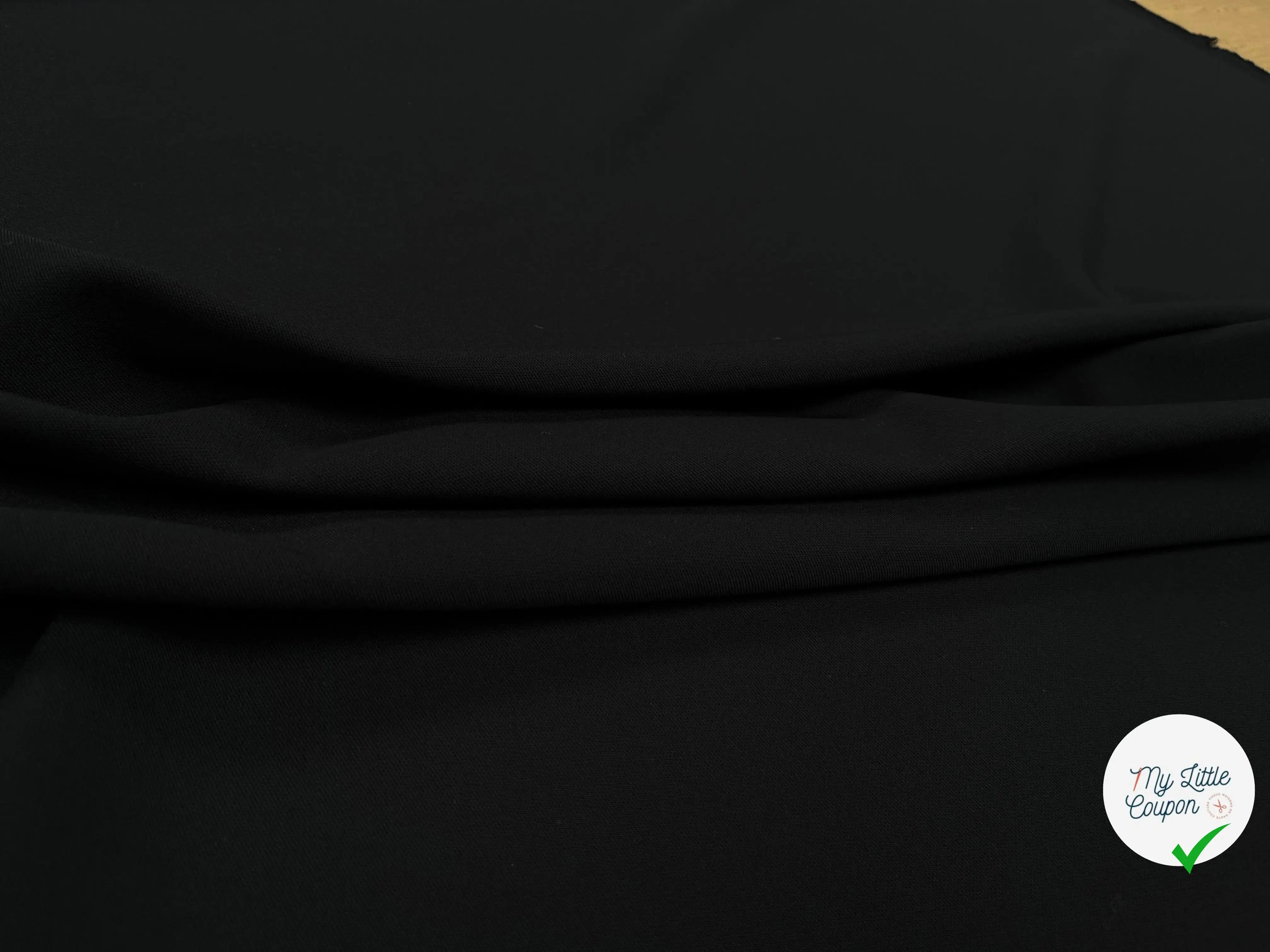 CREPE VISCOSE SERGEE NOIR UNI STRETCH - My Little Coupon