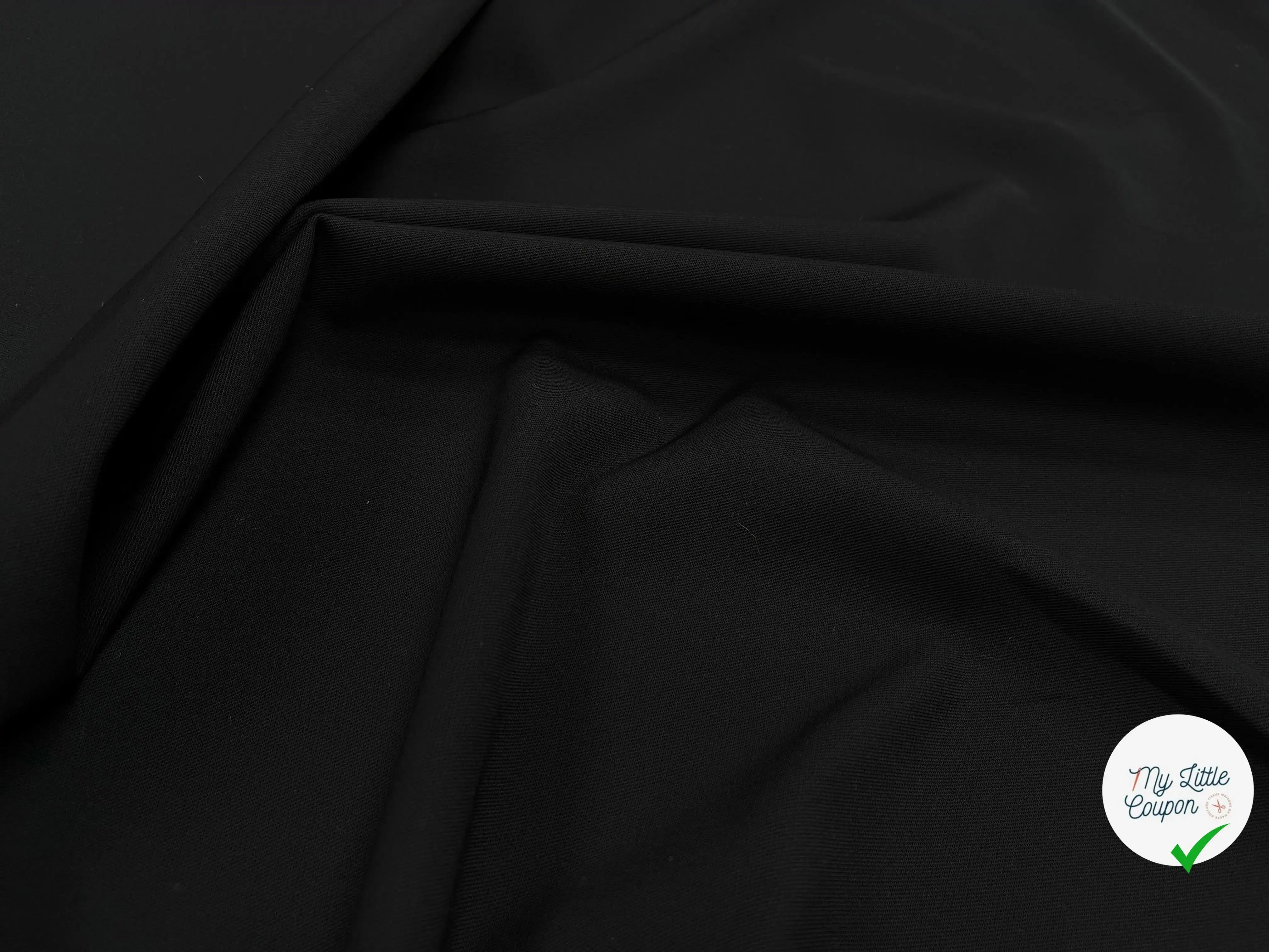 CREPE VISCOSE SERGEE NOIR UNI STRETCH - My Little Coupon