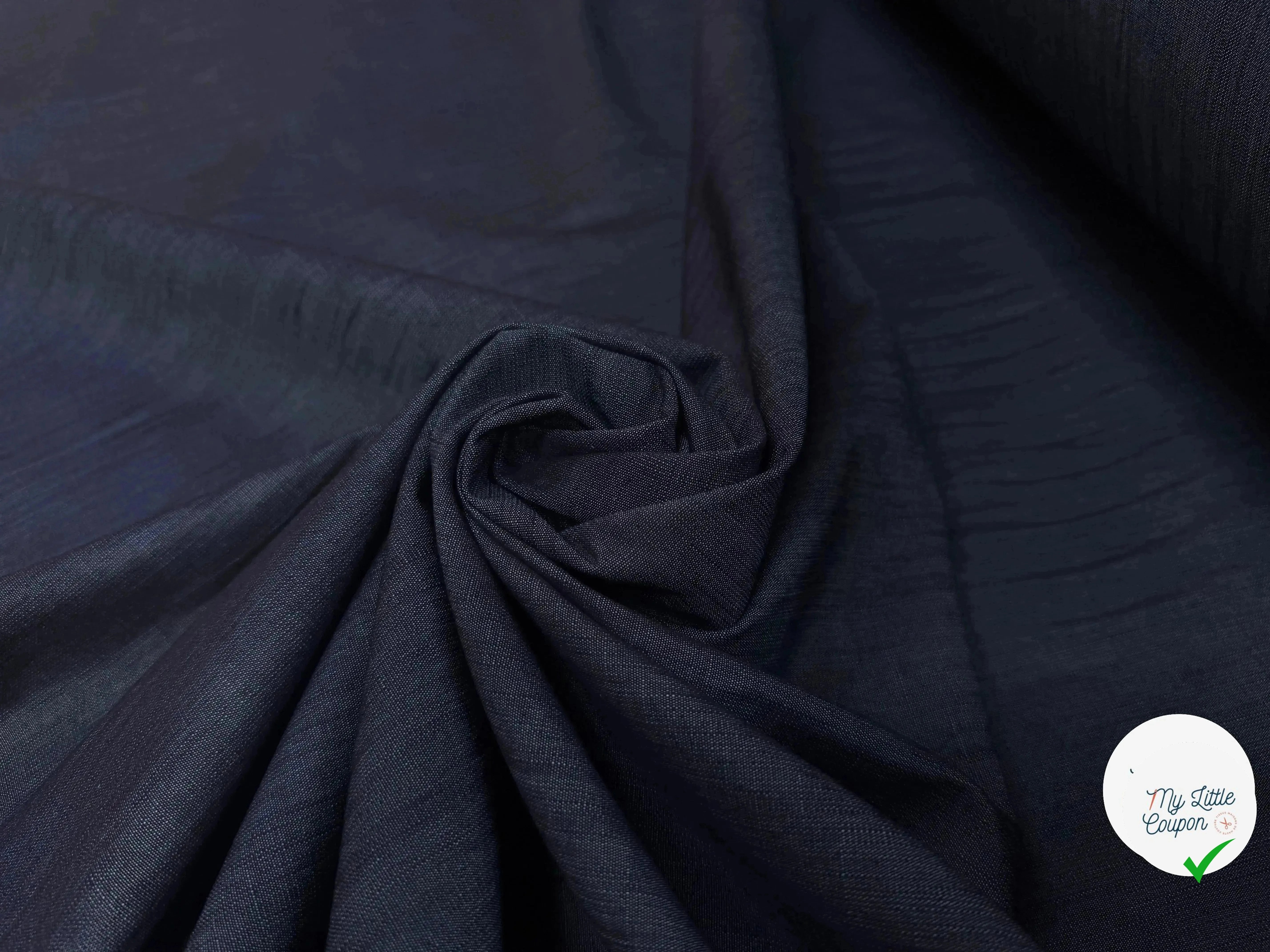 DENIM COTON FIN BLEU NAVY - My Little Coupon