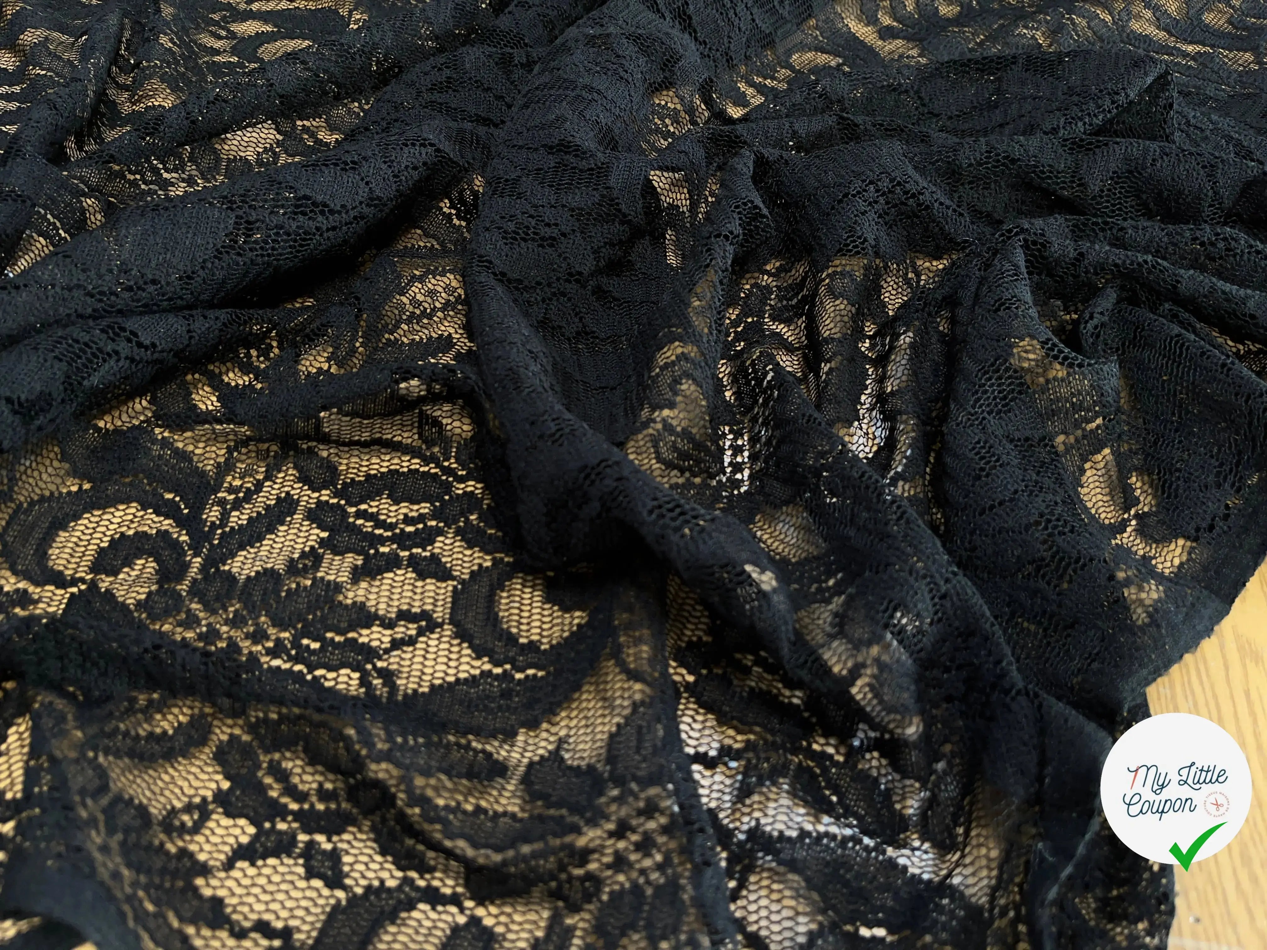 DENTELLE STRETCH UNI NOIR - My Little Coupon
