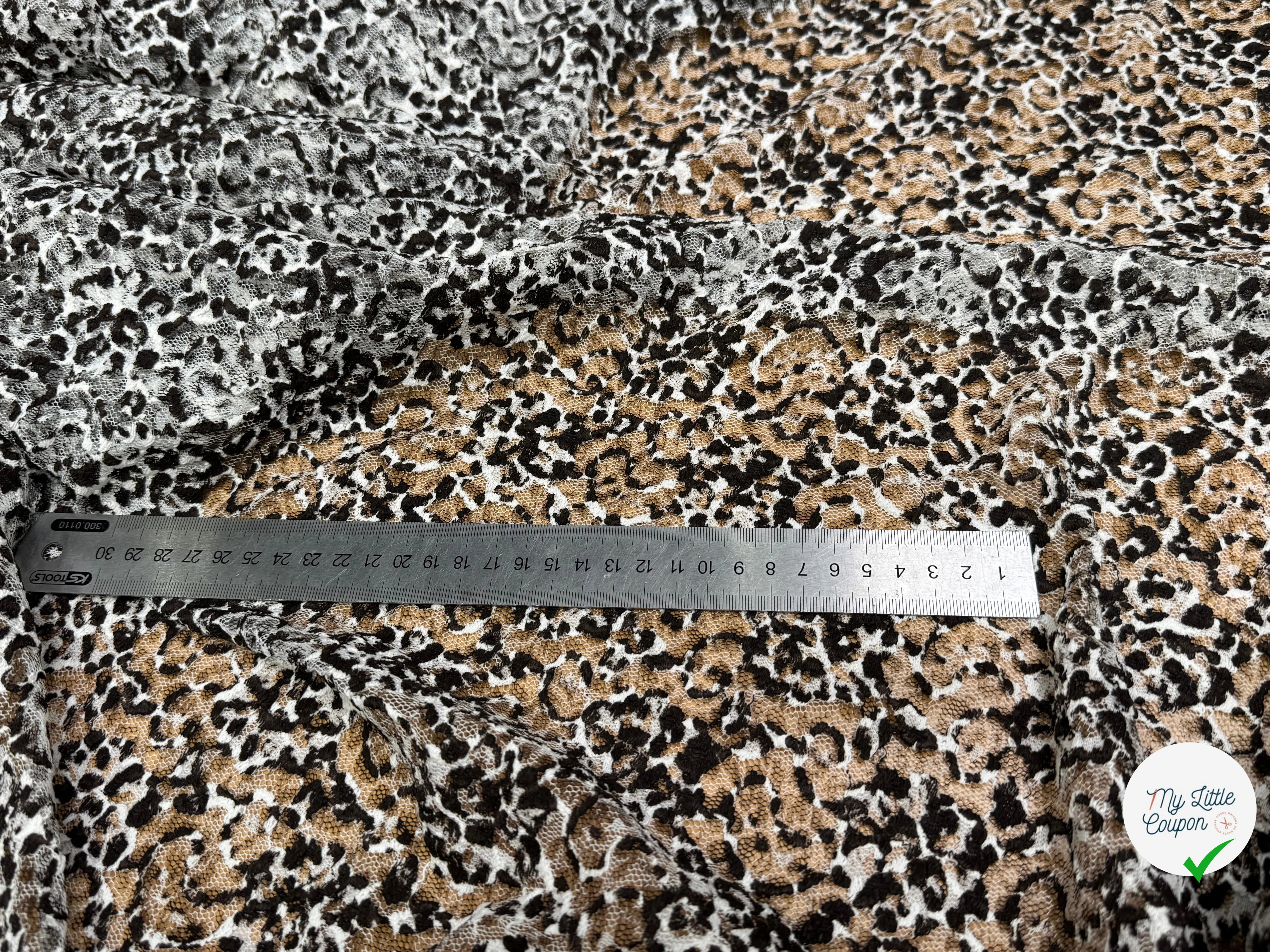 DENTELLE TÂCHES MARRON NOISETTE ÉCRU STRETCH - My Little Coupon