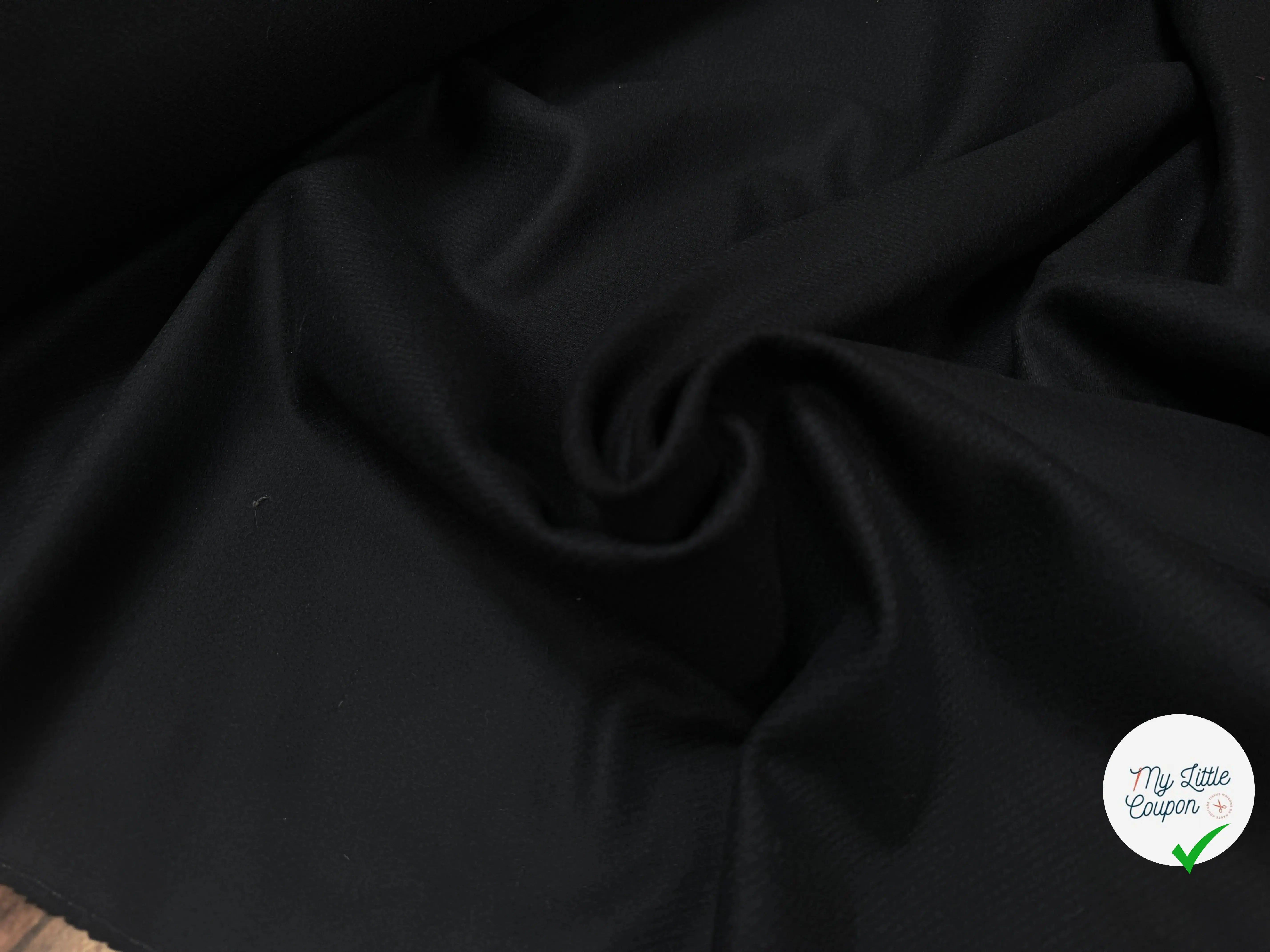 DRAP DE LAINE WHIPCORD NOIR - My Little Coupon