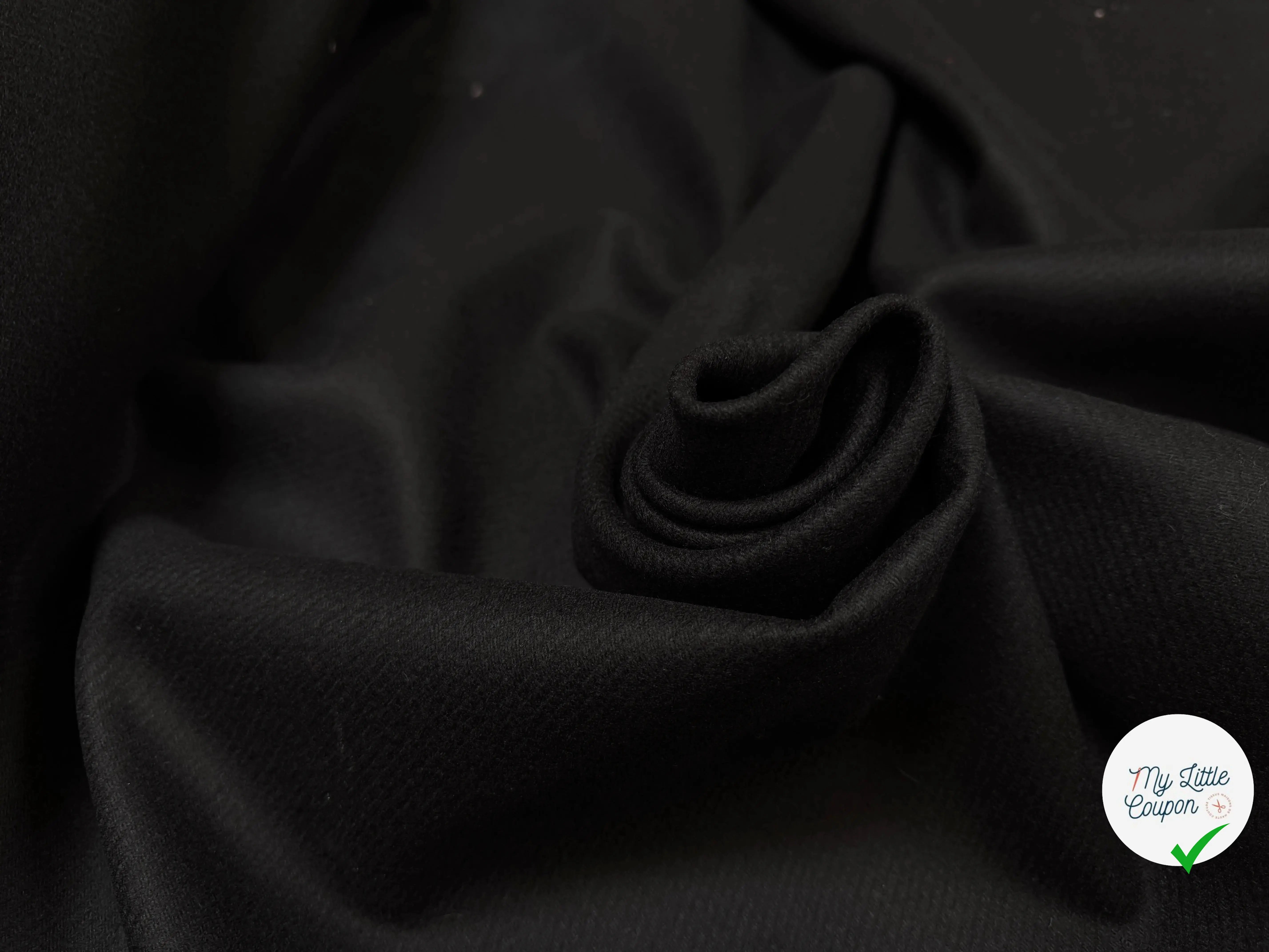 DRAP DE LAINE WHIPCORD NOIR - My Little Coupon
