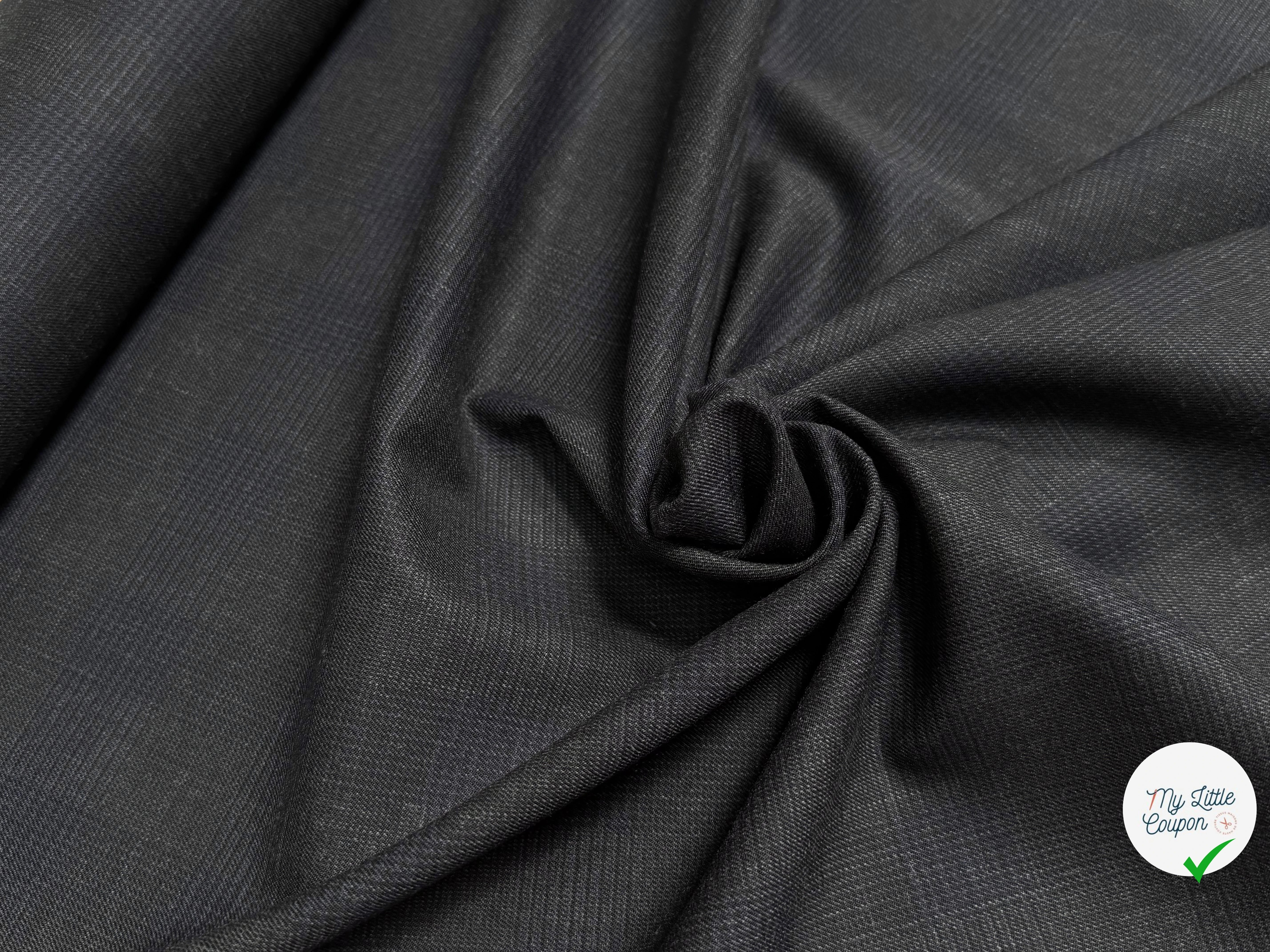 DRAPERIE 50% LAINE VIERGE TRÈS BELLE TENUE CARREAUX BLEU GRIS DEPERLANTE - My Little Coupon