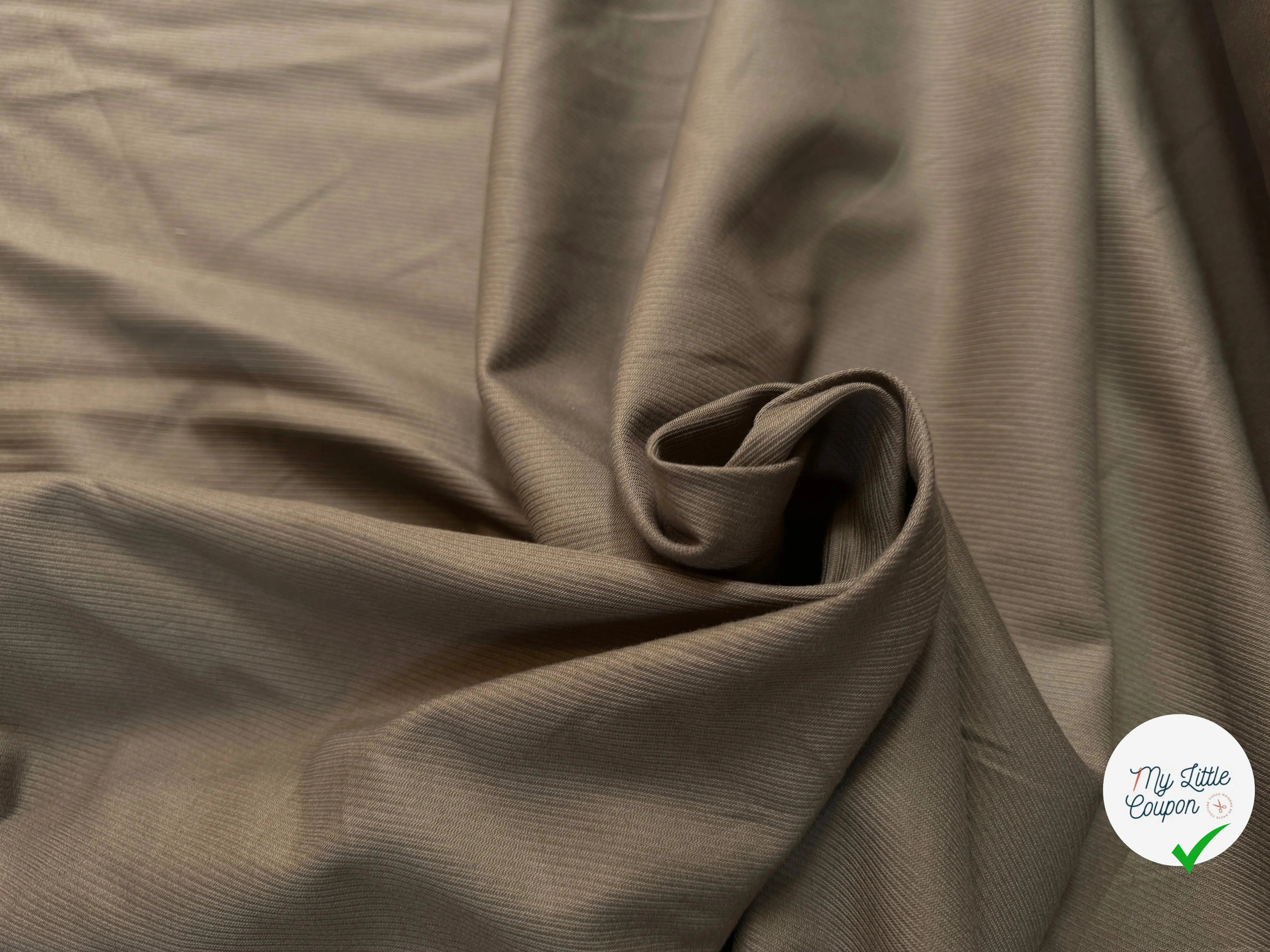 GABARDINE COTON STRETCH VERT OLIVE - My Little Coupon