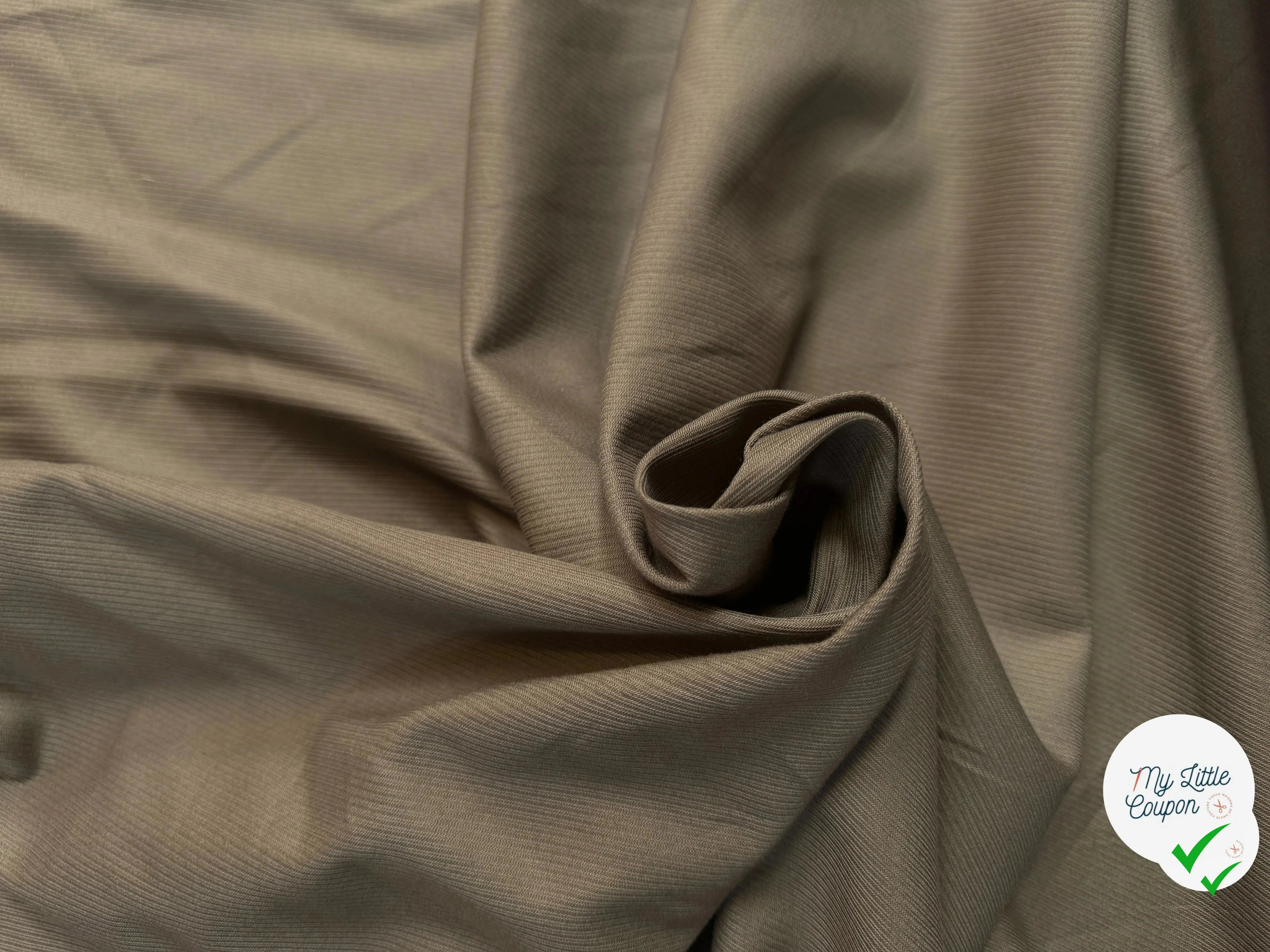 GABARDINE COTON STRETCH VERT OLIVE - My Little Coupon