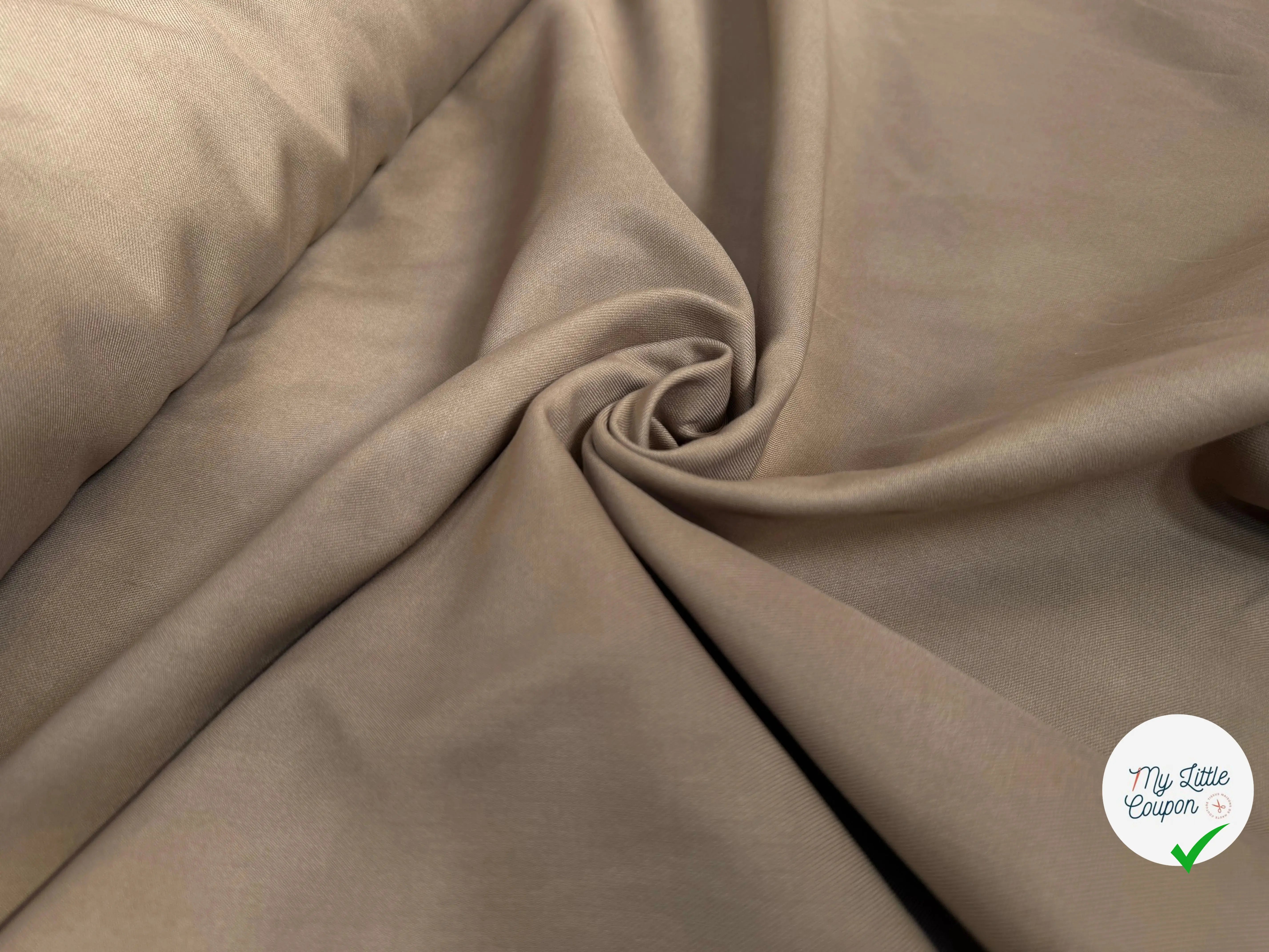 GABARDINE DE COTON COULEUR CARAMEL - My Little Coupon