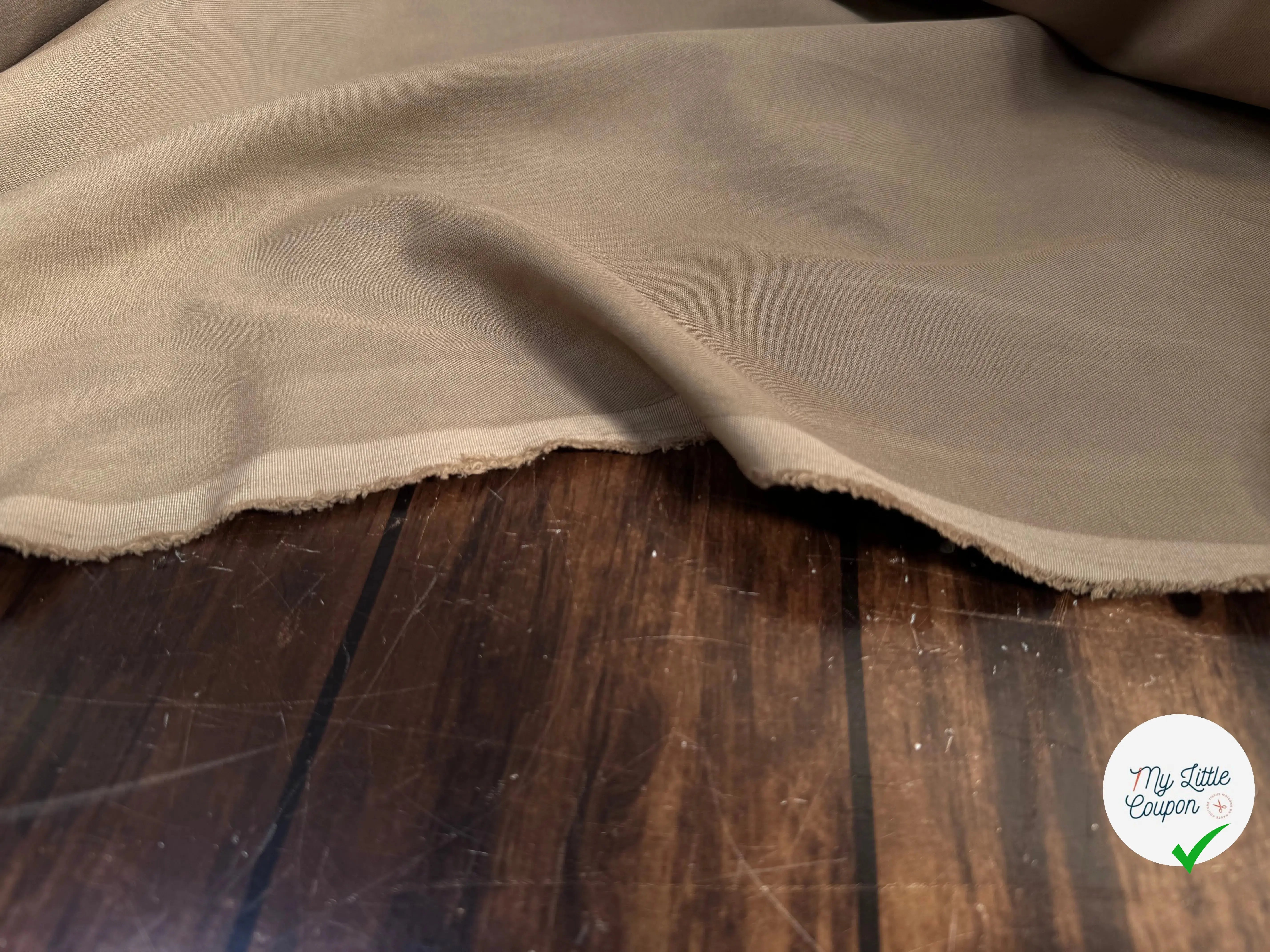 GABARDINE DE COTON COULEUR CARAMEL - My Little Coupon