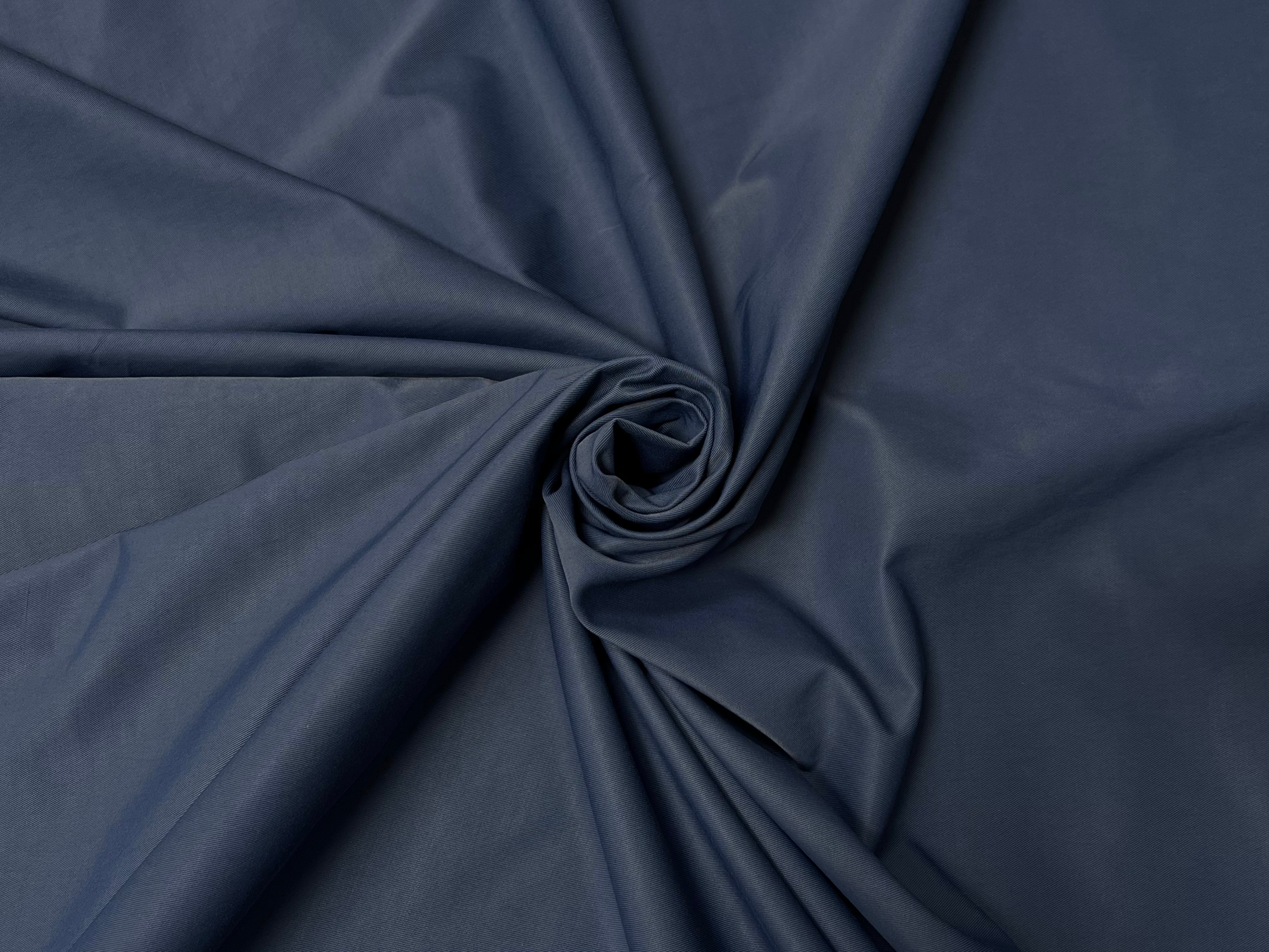 (chute) GABARDINE DE COTON PEIGNÉE ENDUITE BLEU - My Little Coupon