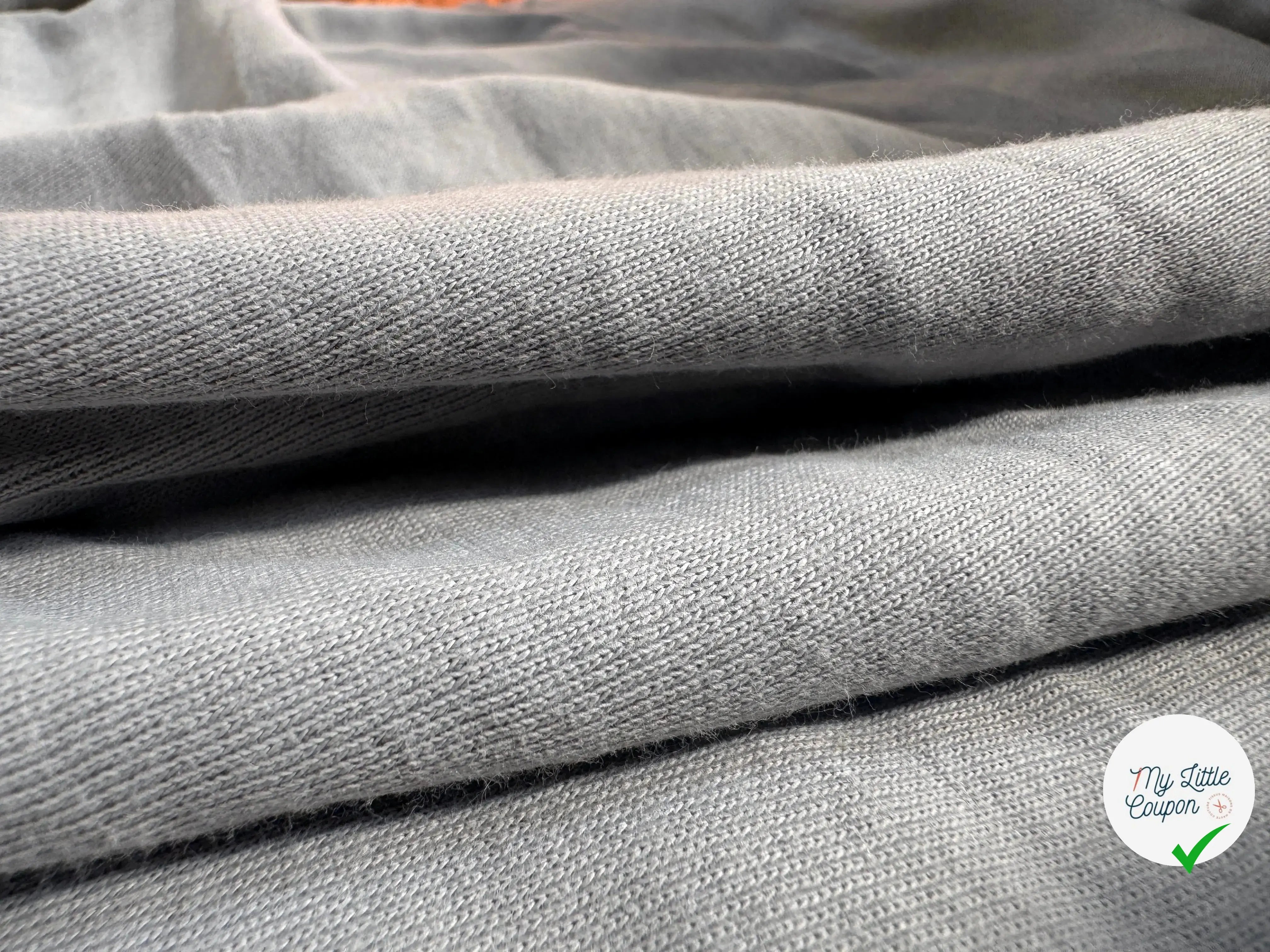 JERSEY COTON BIO GRIS TUBULAIRE 75CM MADE IN FRANCE - My Little Coupon