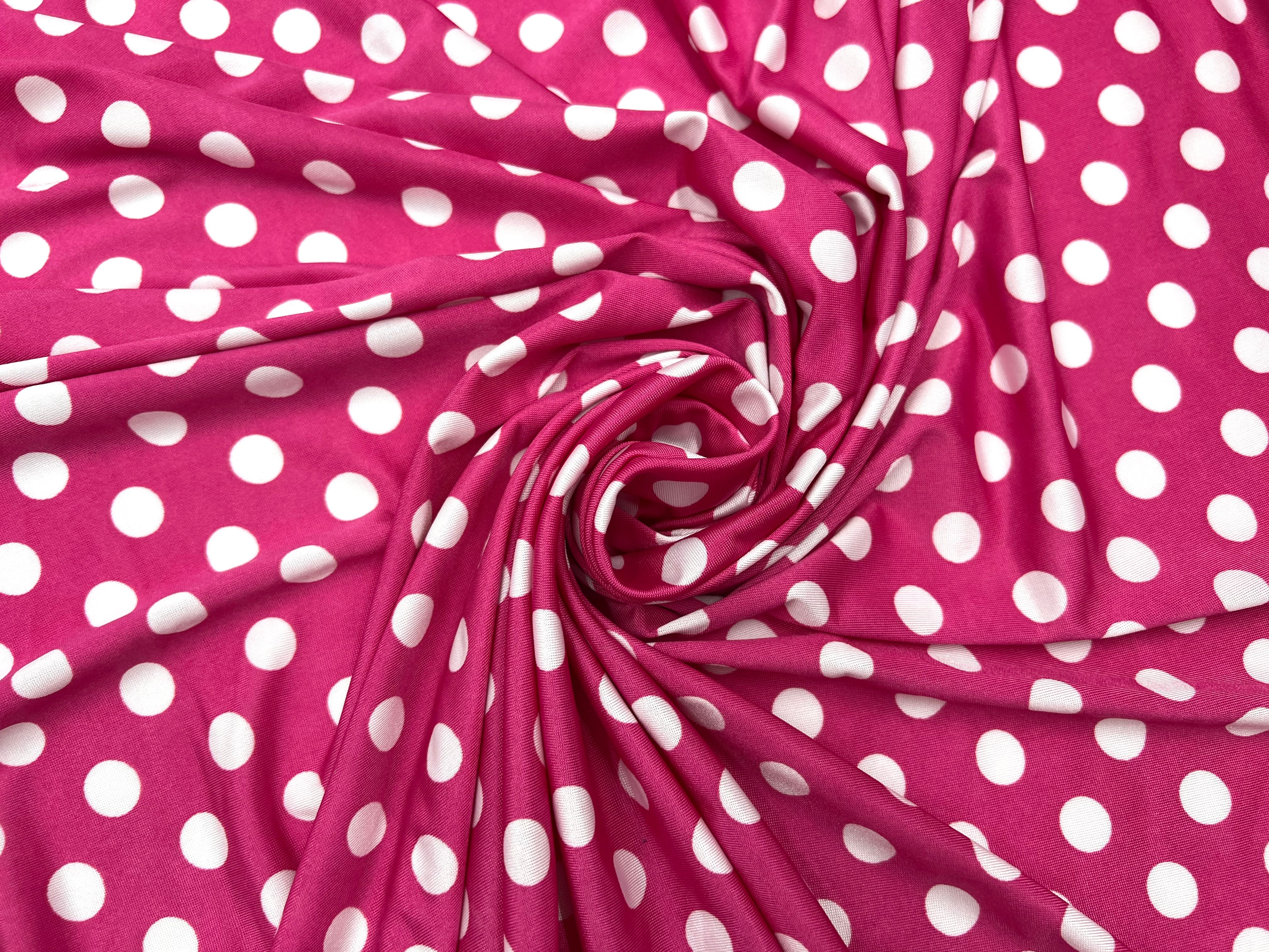 JERSEY VENEZIA FUCHSIA POIS BLANC 1CM MLC INTERN