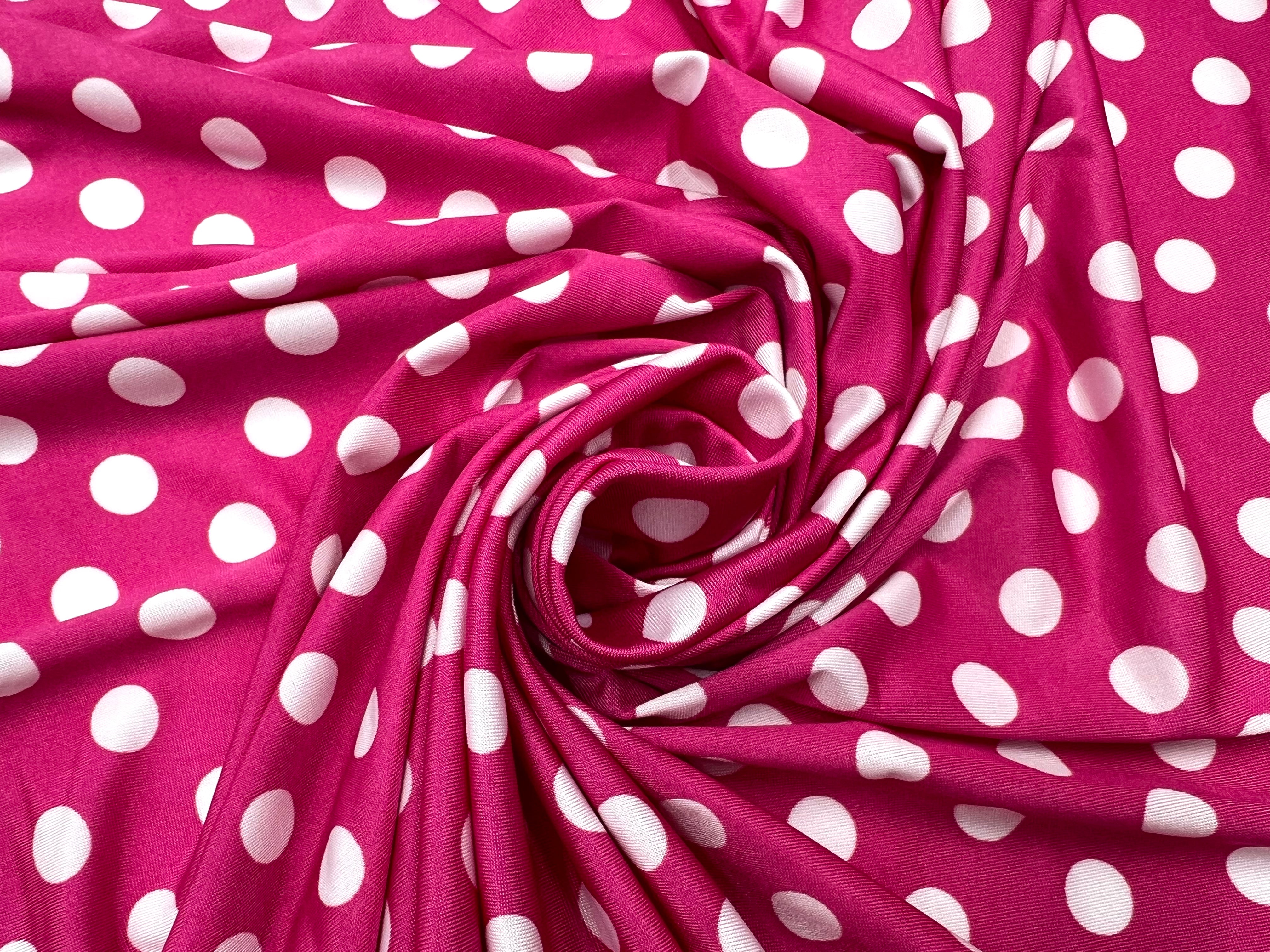 JERSEY VENEZIA FUCHSIA POIS BLANC 1CM MLC INTERN