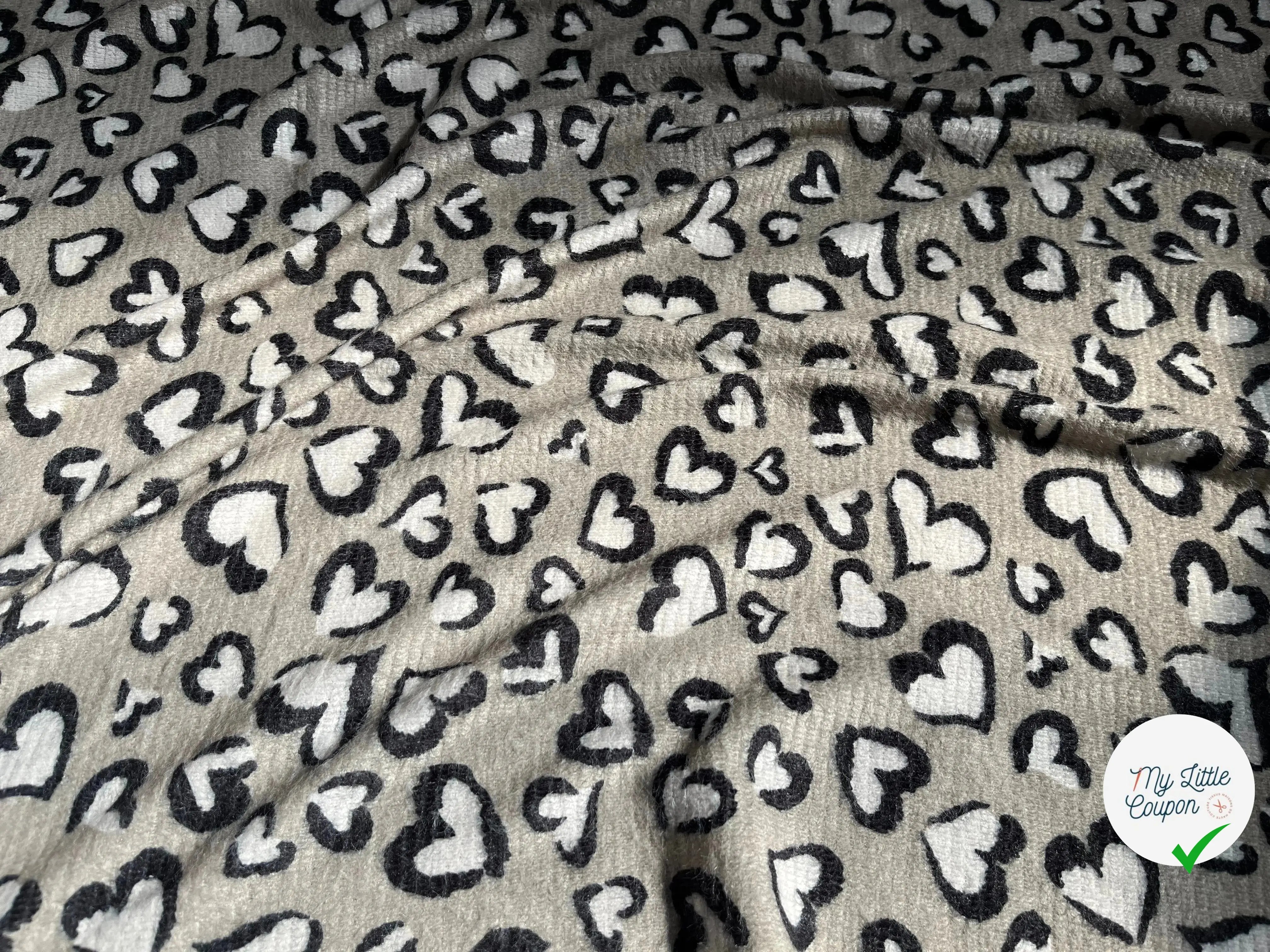 MAILLE IMPRIME COEUR EFFET LAINEUX - My Little Coupon