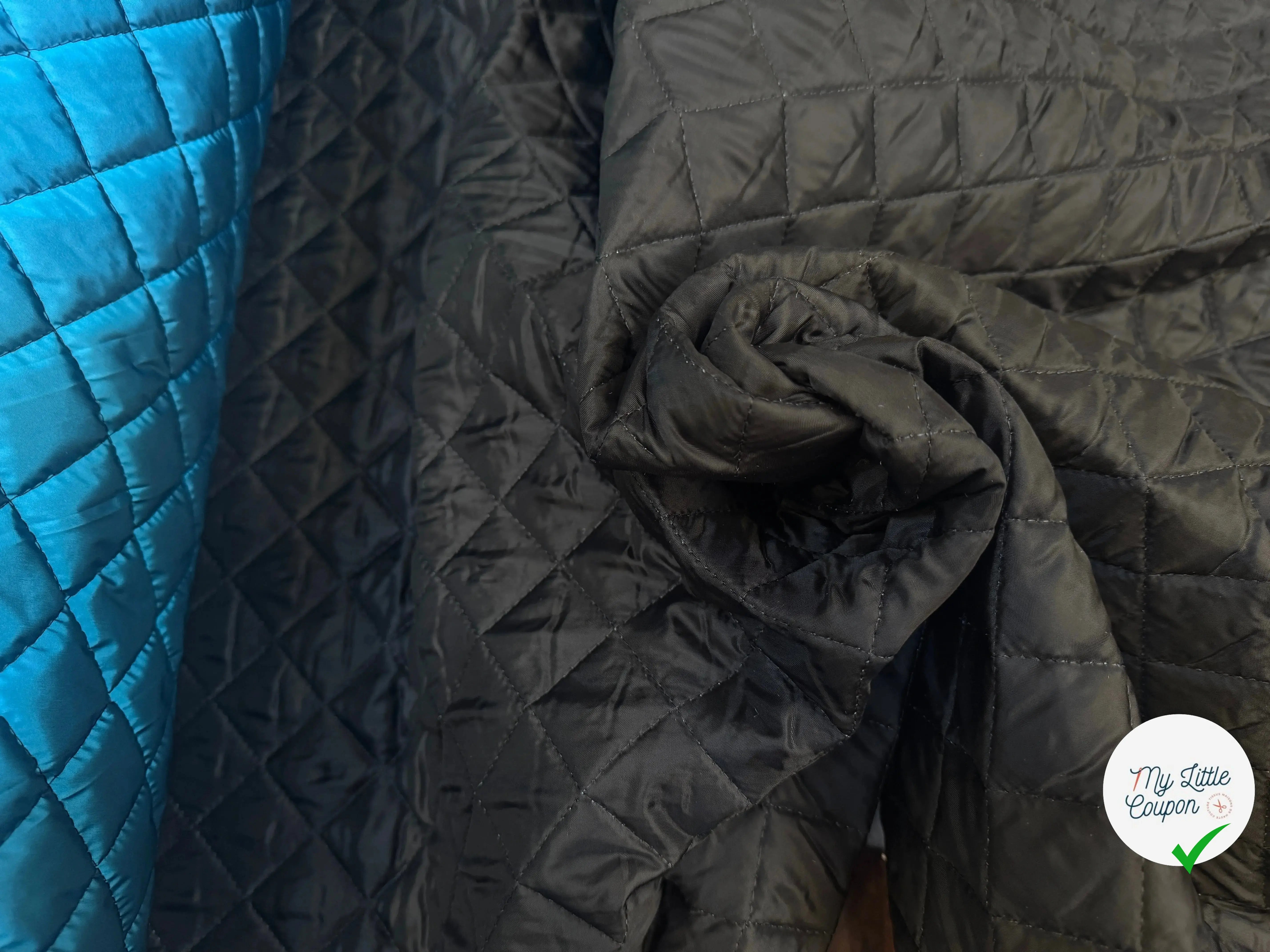 MATELASSÉ DOUBLE FACE NYLON BLEU DOUBLURE NOIRE - My Little Coupon