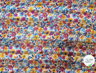MOUSSELINE FLORAISON MULTICOLORE FOND BLANC - My Little Coupon