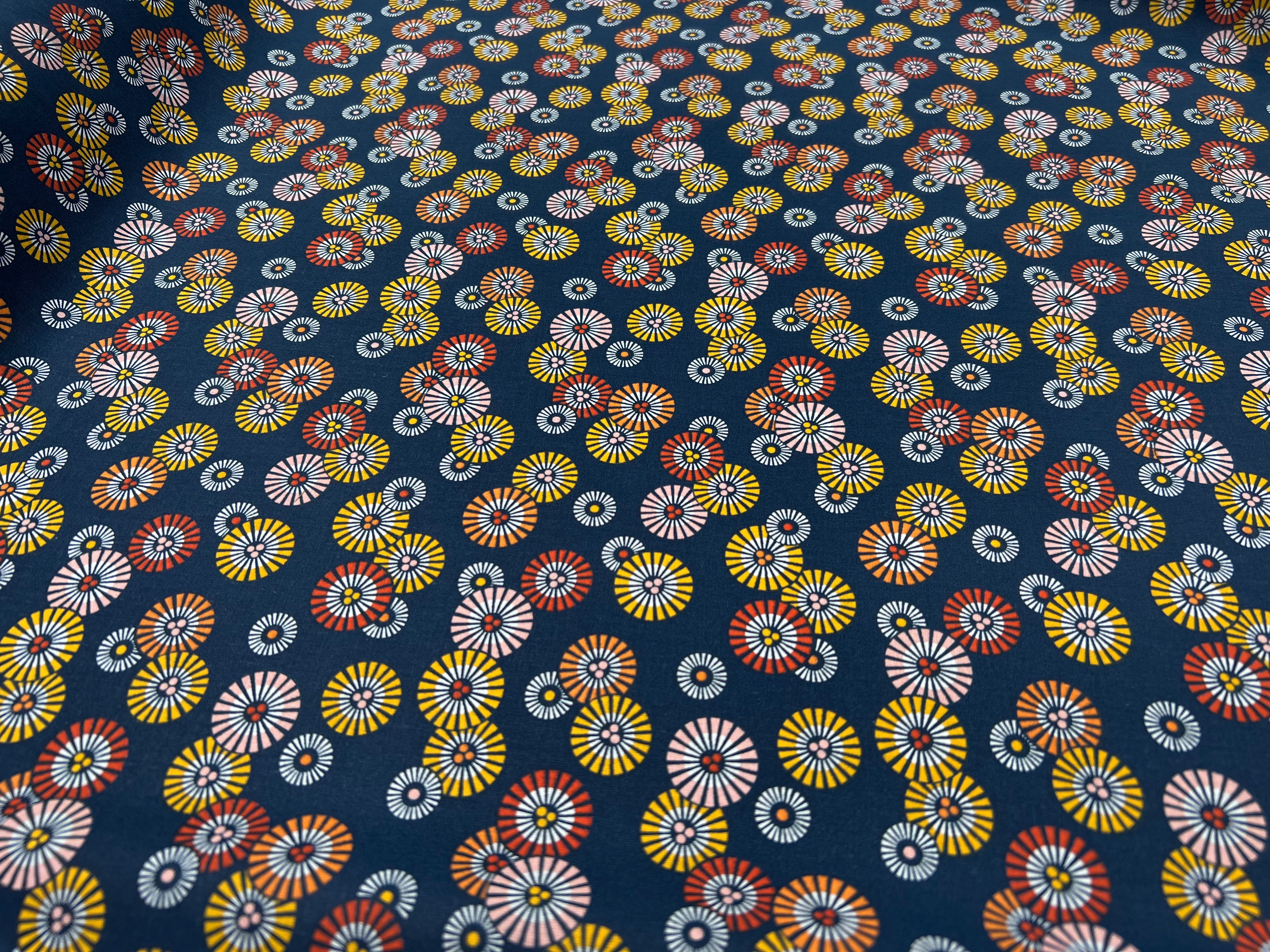 PERCALE DE COTON SOLEIL-LEVANT INDIGO - My Little Coupon