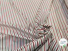 POPELINE BLANCHE RAYURES SERTIES NOIRES & ROUGE STRETCH MSO