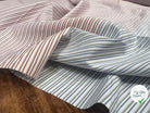 POPELINE DE COTON BICOLORE GRANDES RAYURES BLEUES ET ROUGE - My Little Coupon