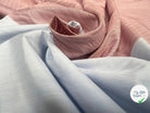 POPELINE DE COTON BICOLORE PETITES RAYURES BLEUES ET ROUGE - My Little Coupon