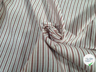 POPELINE DE COTON RAYURES VERTICALES BLANCHES, ROUGE ET MARRON - My Little Coupon