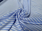 POPELINE DE VISCOSE A RAYURES BLANC ET BLEU - My Little Coupon