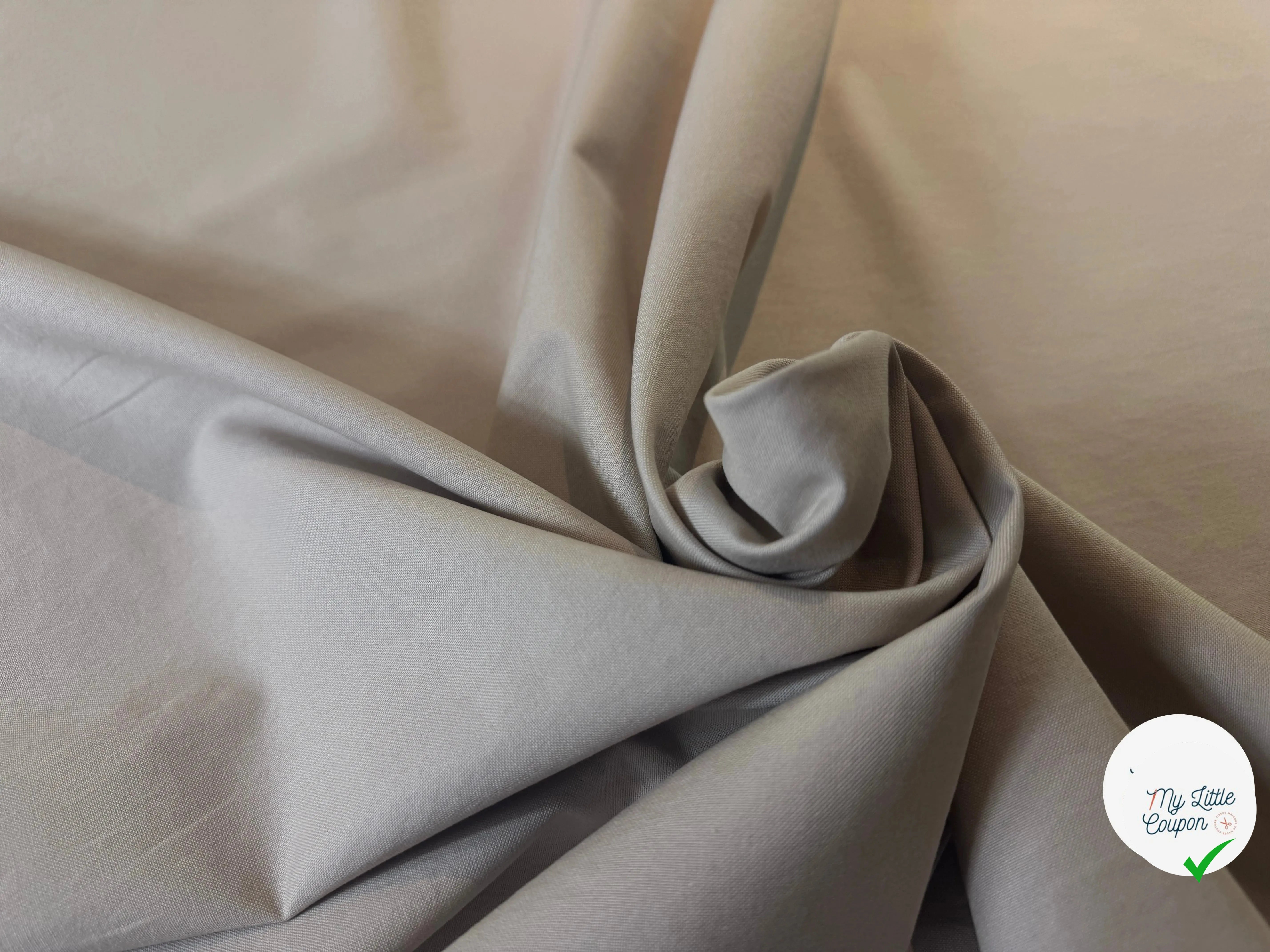 RECYCLED COTTON HEAVY POPLIN, Dusty Beige - My Little Coupon
