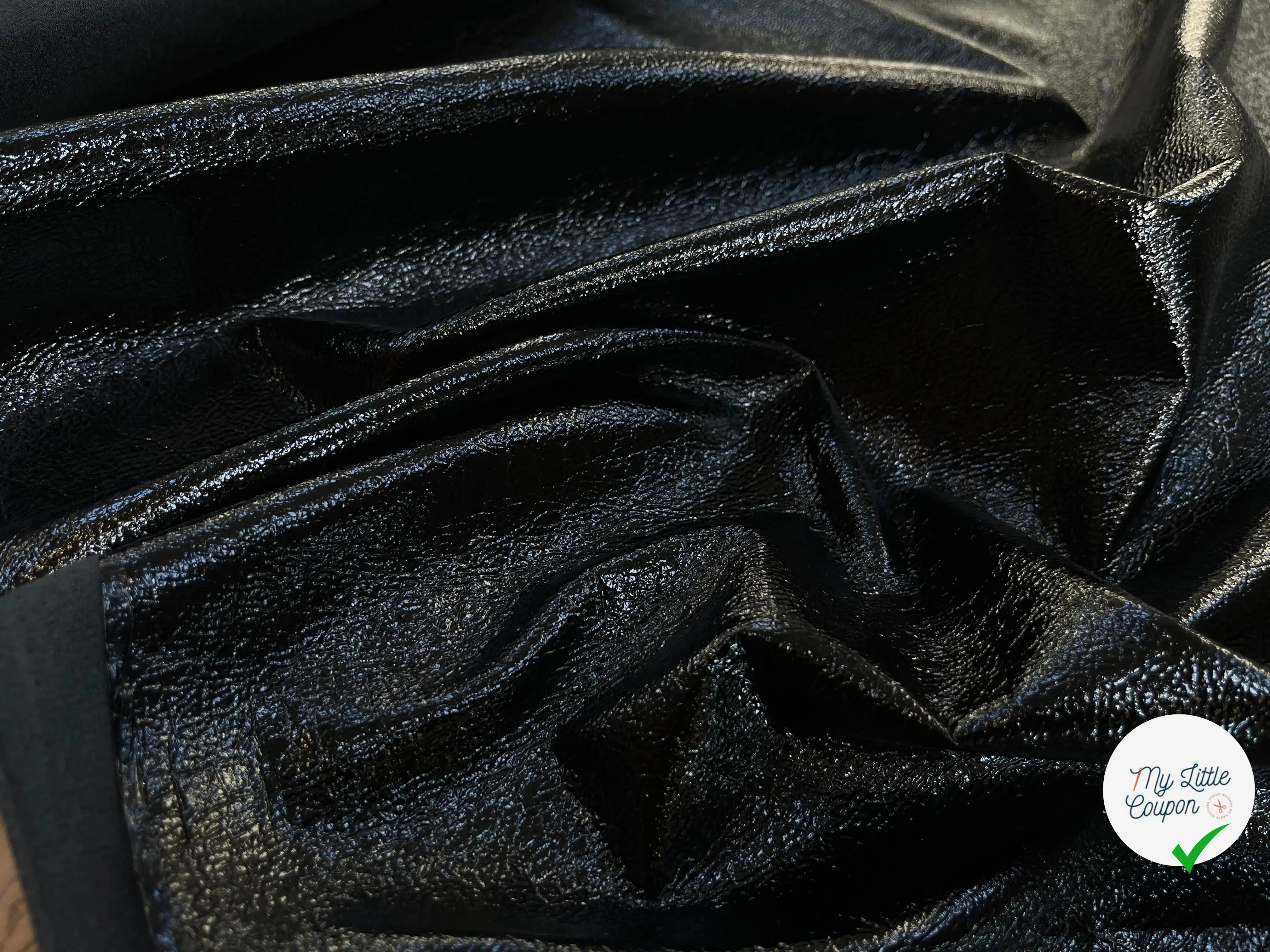SATIN CUIR VINYLE NOIR ENVERS GRIS - My Little Coupon