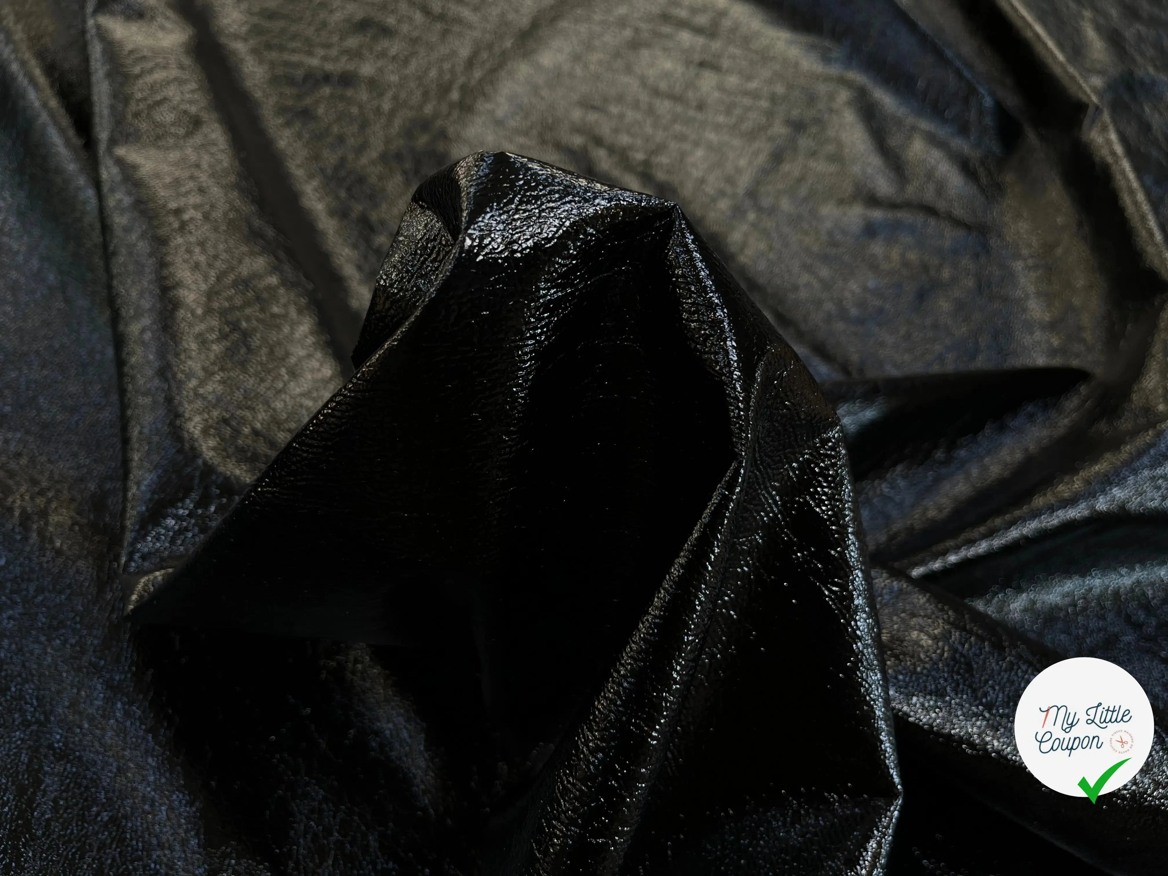 SATIN CUIR VINYLE NOIR ENVERS GRIS - My Little Coupon