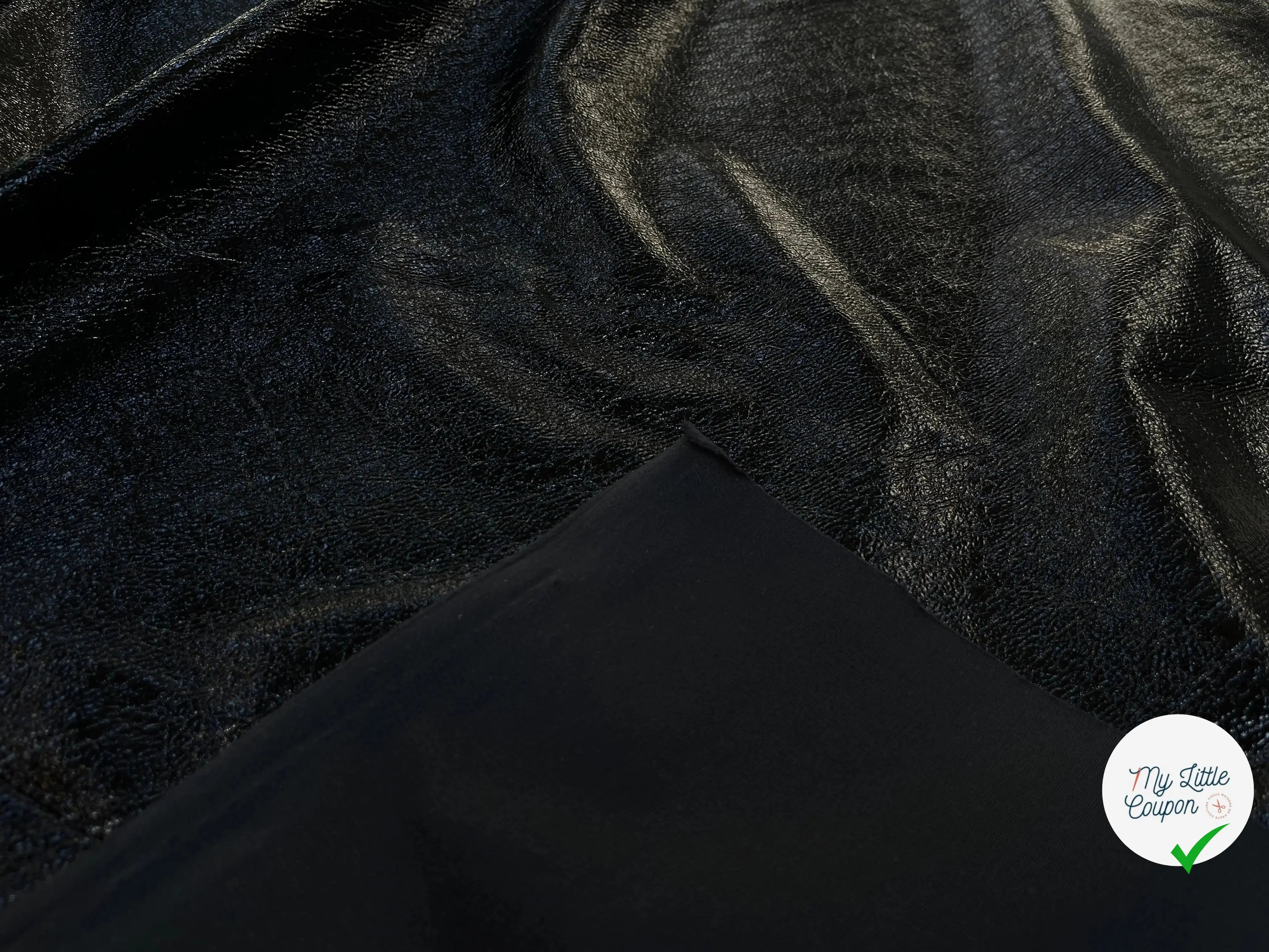 SATIN CUIR VINYLE NOIR ENVERS GRIS - My Little Coupon