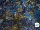 SEQUIN FOND BLEU FEUILLES GOLD & BLEU 5% EA - My Little Coupon