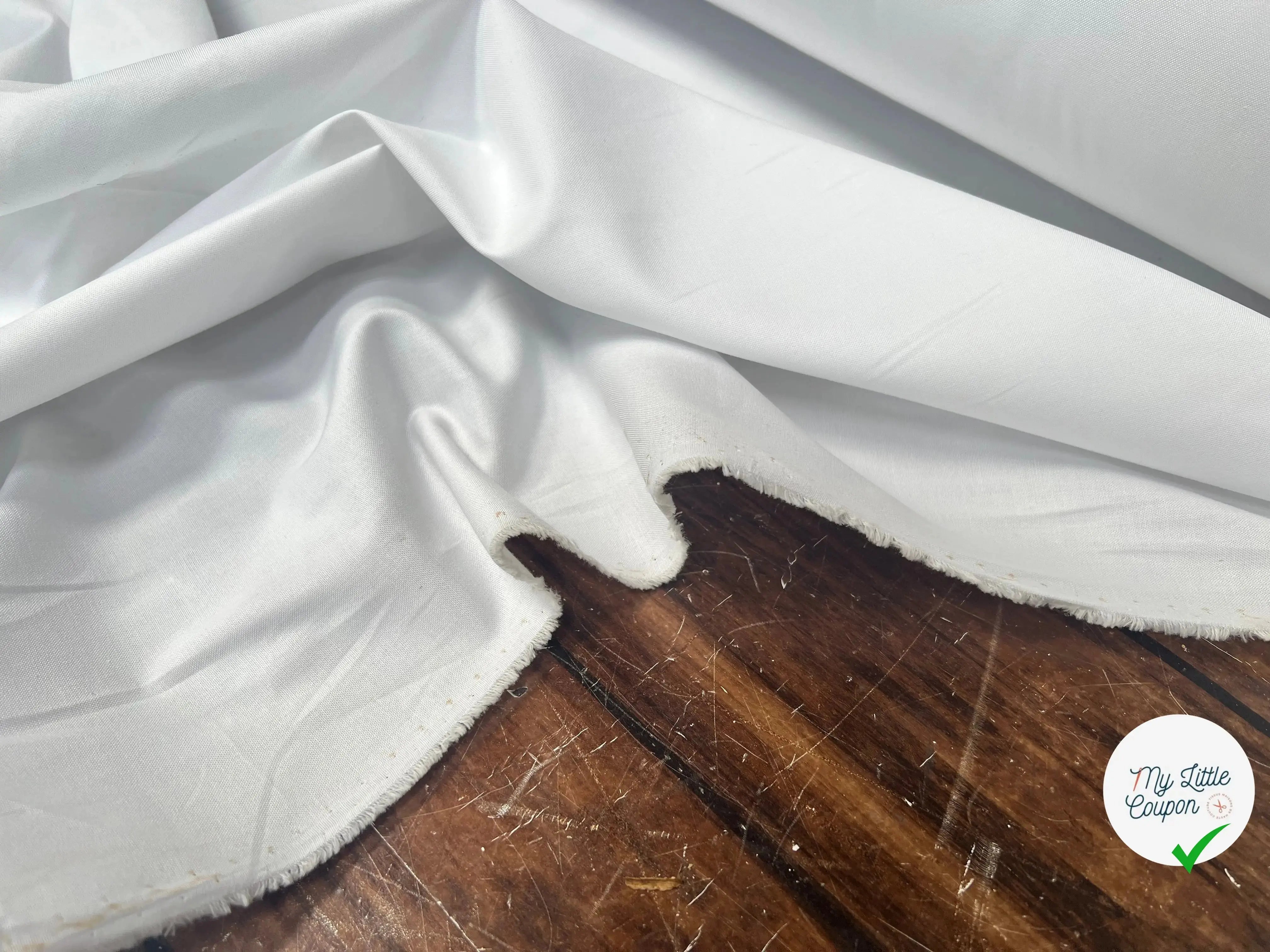 TISSU CHEMISE 100% COTON BLANC - My Little Coupon