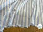 TISSU COTONLIN À GROSSE RAYURE BLEU CIEL BLANC - My Little Coupon
