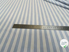 TISSU COTONLIN À GROSSE RAYURE BLEU CIEL BLANC - My Little Coupon