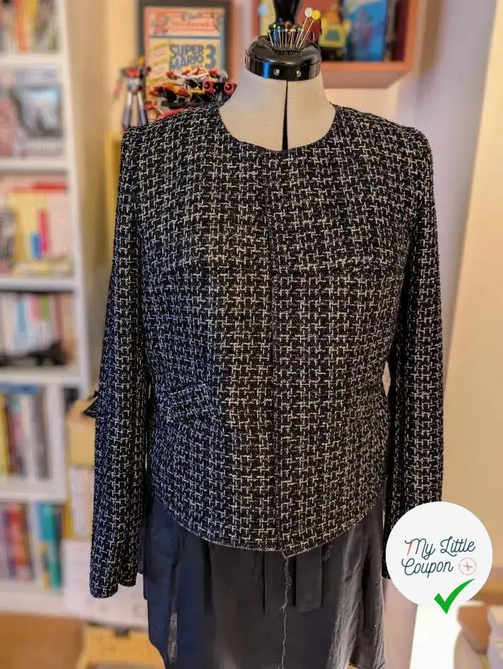 TWEED BLACK & BLUE 19%VISCOSE - My Little Coupon