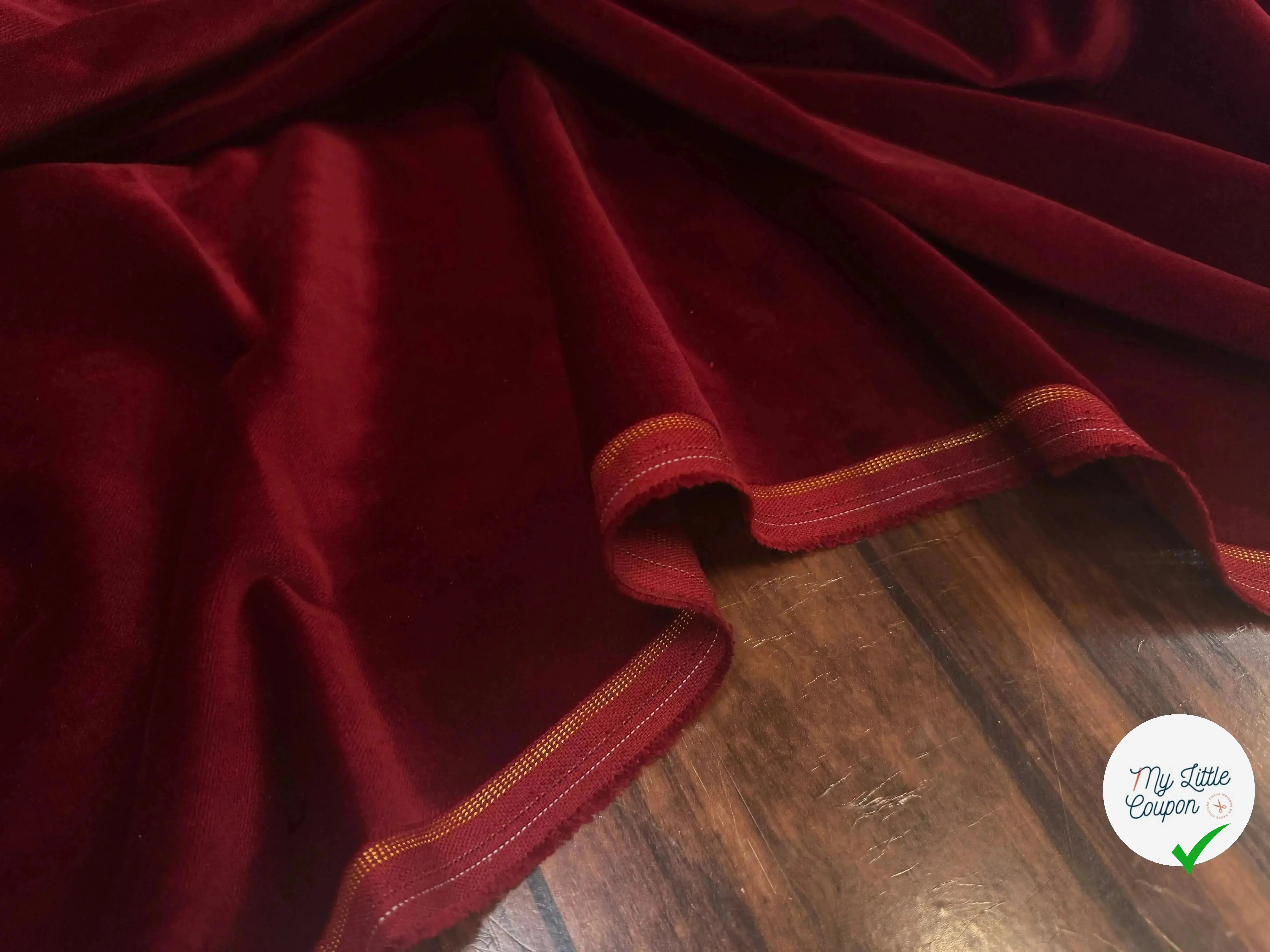 VELOURS DE COTON NIEDIECK ROUGE LIE DE VIN - My Little Coupon